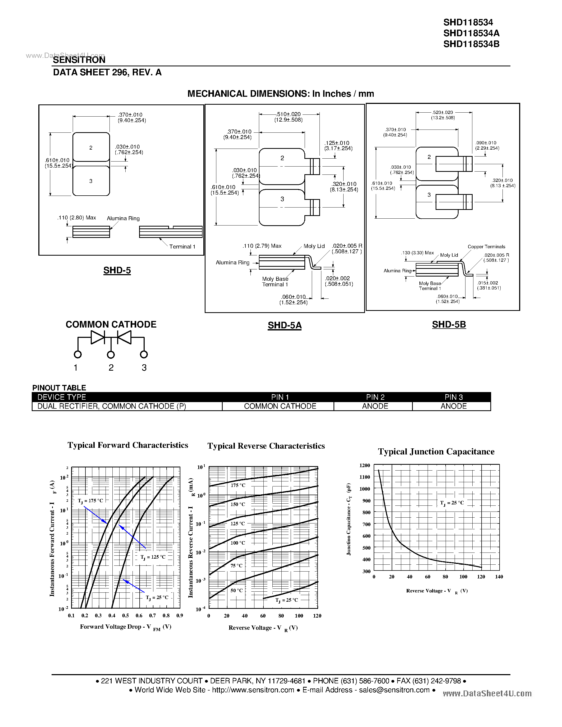 Datasheet SHD118534 - HERMETIC SCHOTTKY RECTIFIER page 2