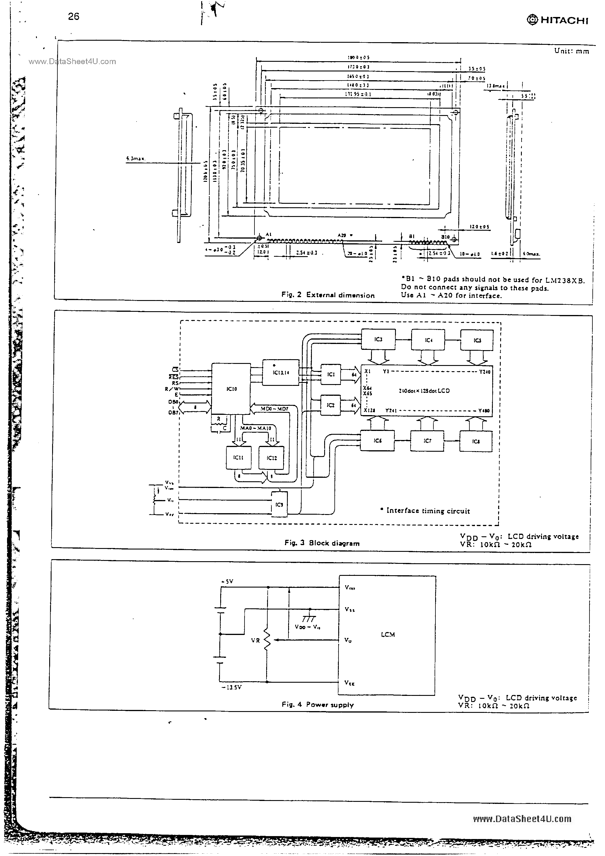 Даташит LM238XB - LCD Graphic Module 240x128 страница 2