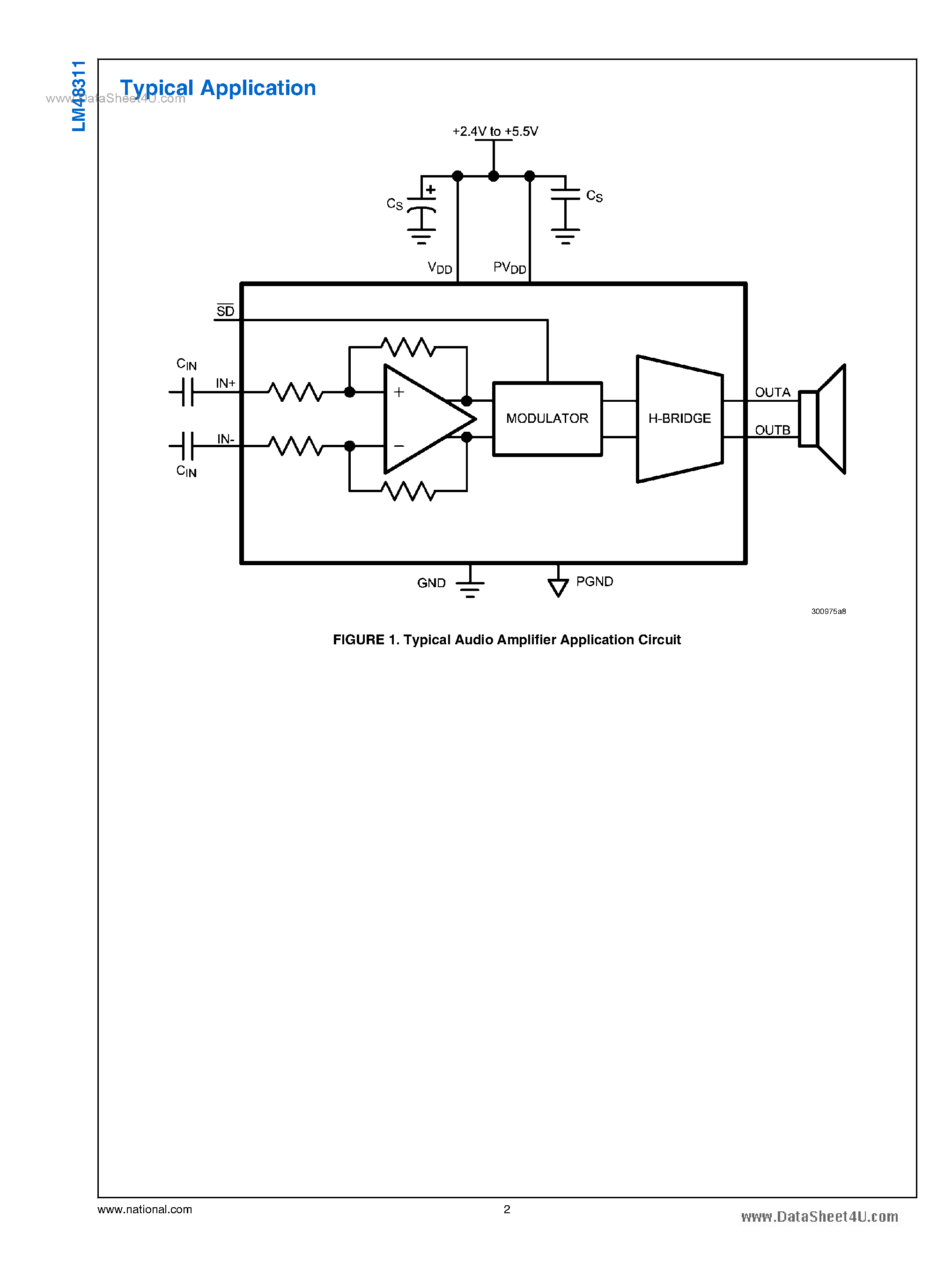 Datasheet LM48311 - Class D Audio Power Amplifier page 2