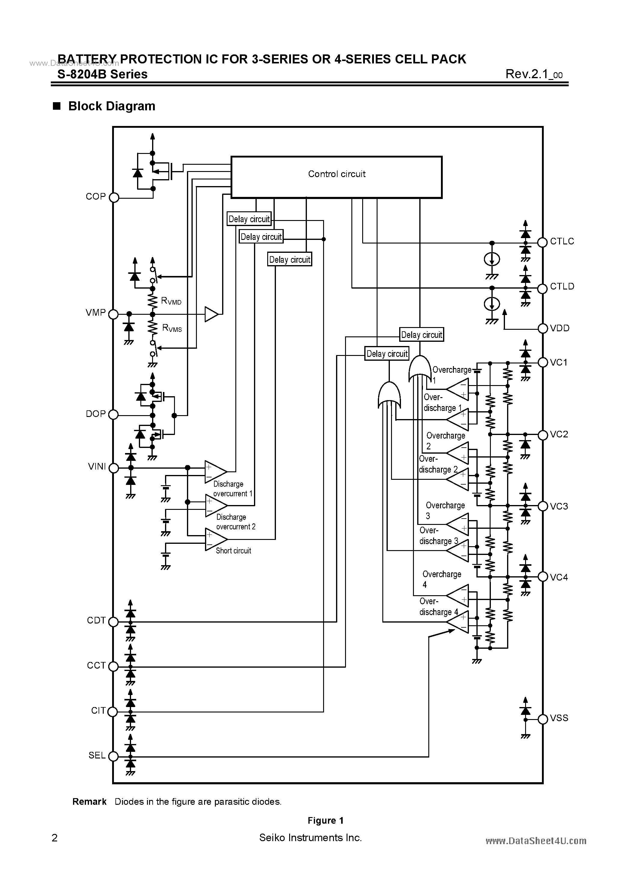 Datasheet S-8204B - BATTERY PROTECTION IC page 2