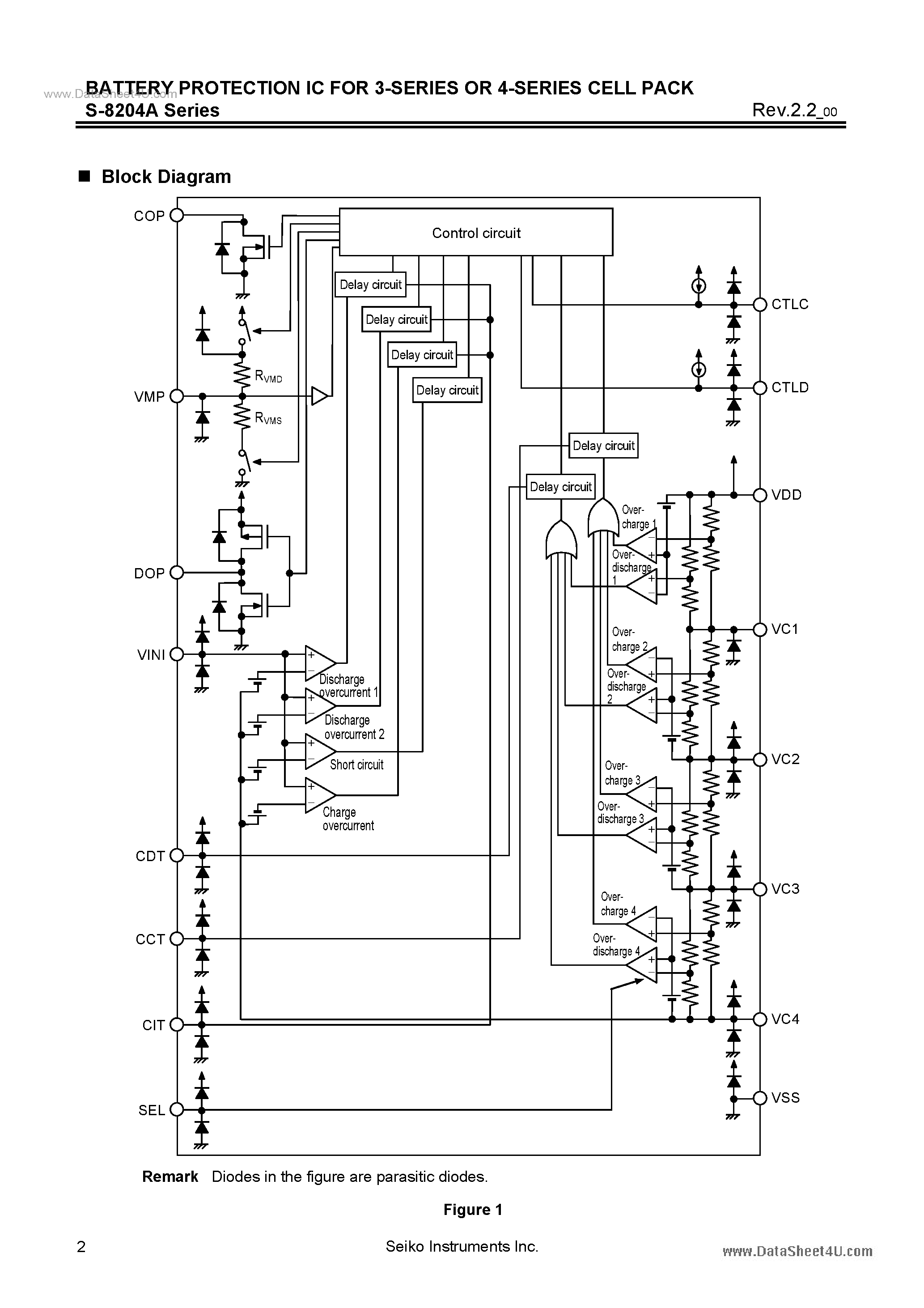 Datasheet S-8204A - BATTERY PROTECTION IC page 2
