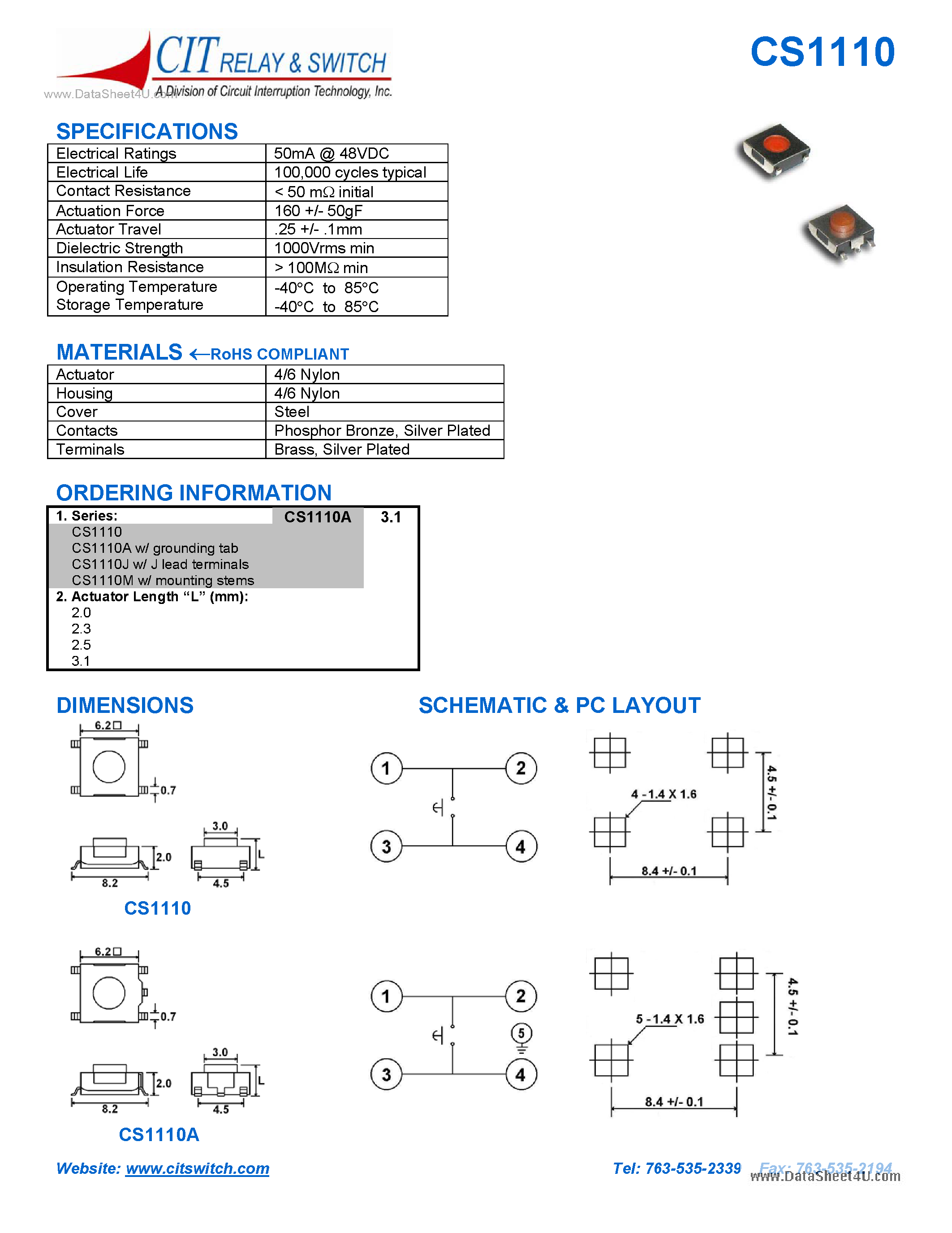 Даташит на микросхему CS1110 страница 1 Даташит CS1110 - DIMENSIONS SCHEMATIC & PC LAYOUT страница 1