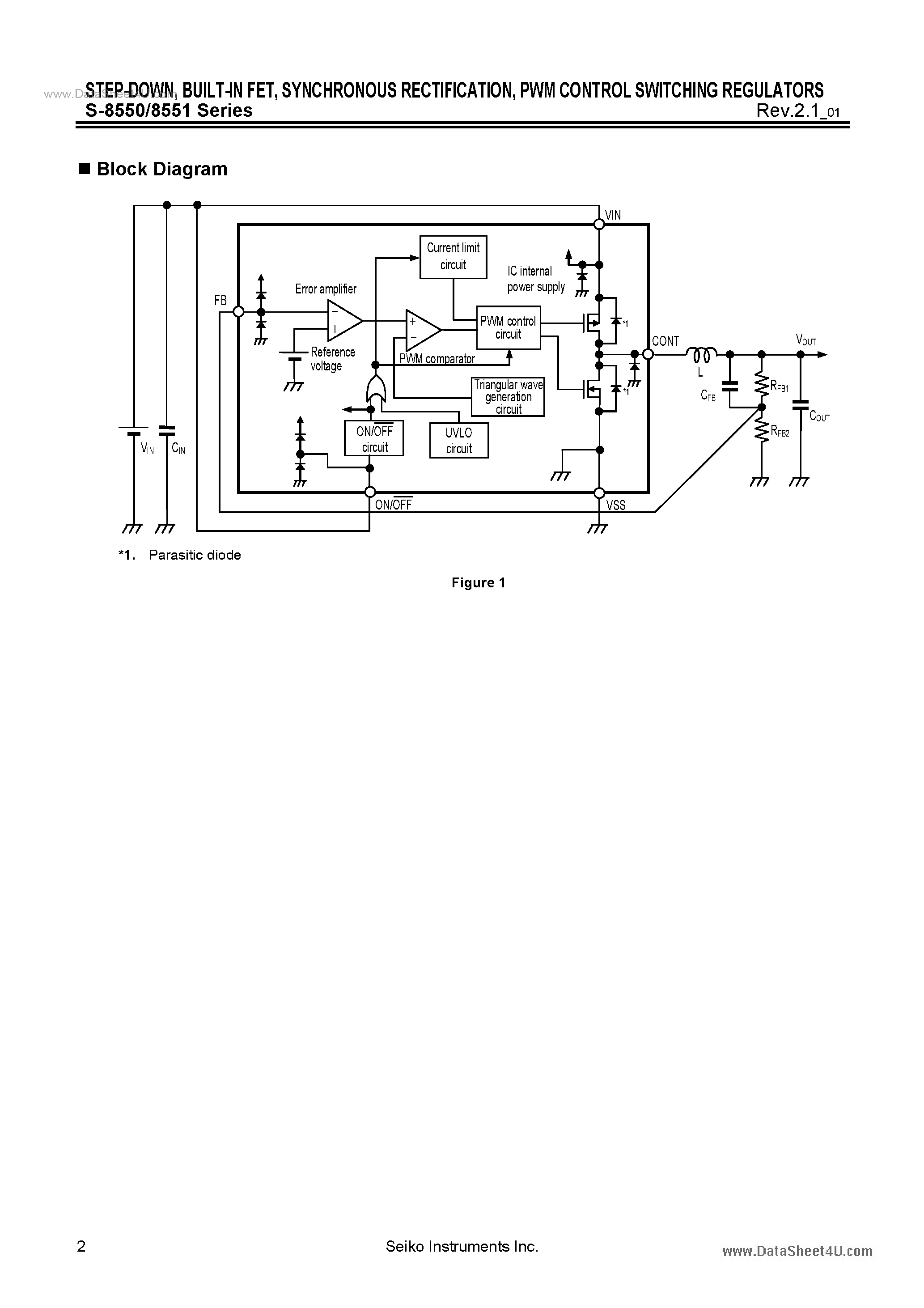Даташит S-8550 - (S-8550 / S-8551) PWM CONTROL SWITCHING REGULATORS страница 2