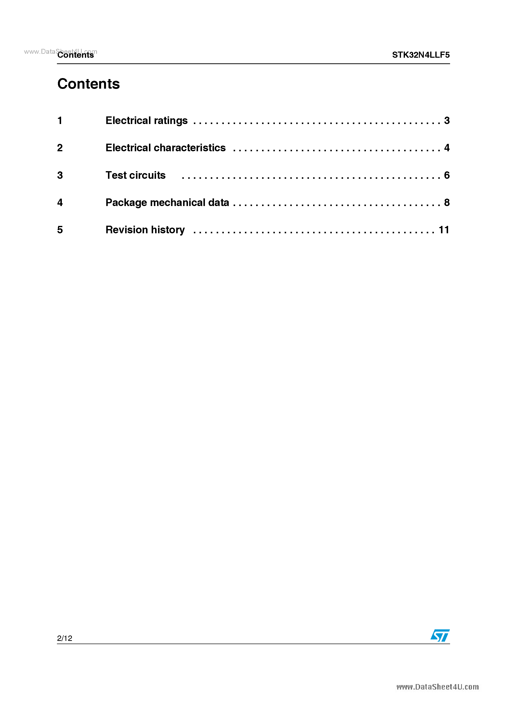 Datasheet STK32N4LLF5 - Power MOSFET page 2