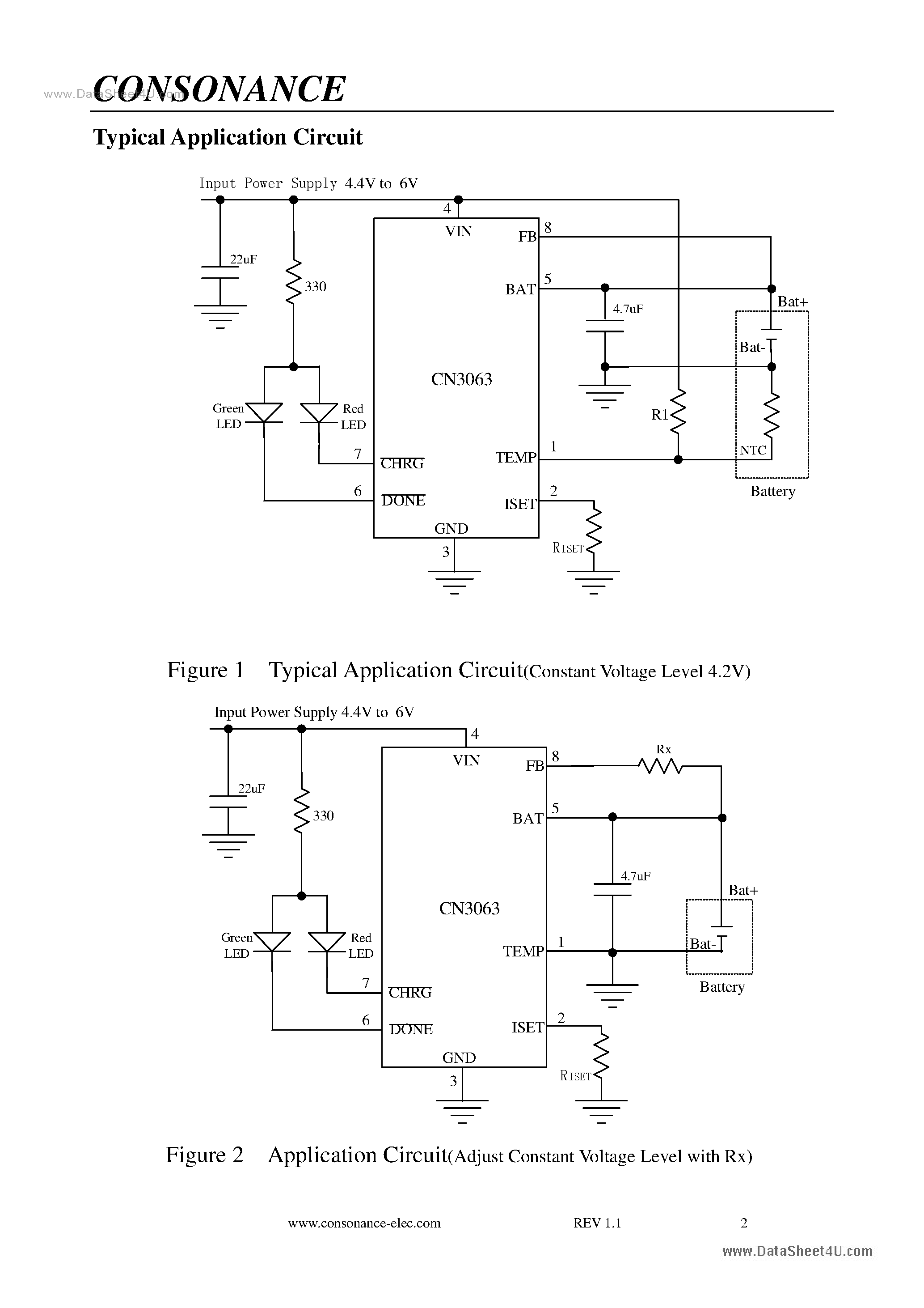 Datasheet CN3063 - Lithium Ion Battery Charger page 2