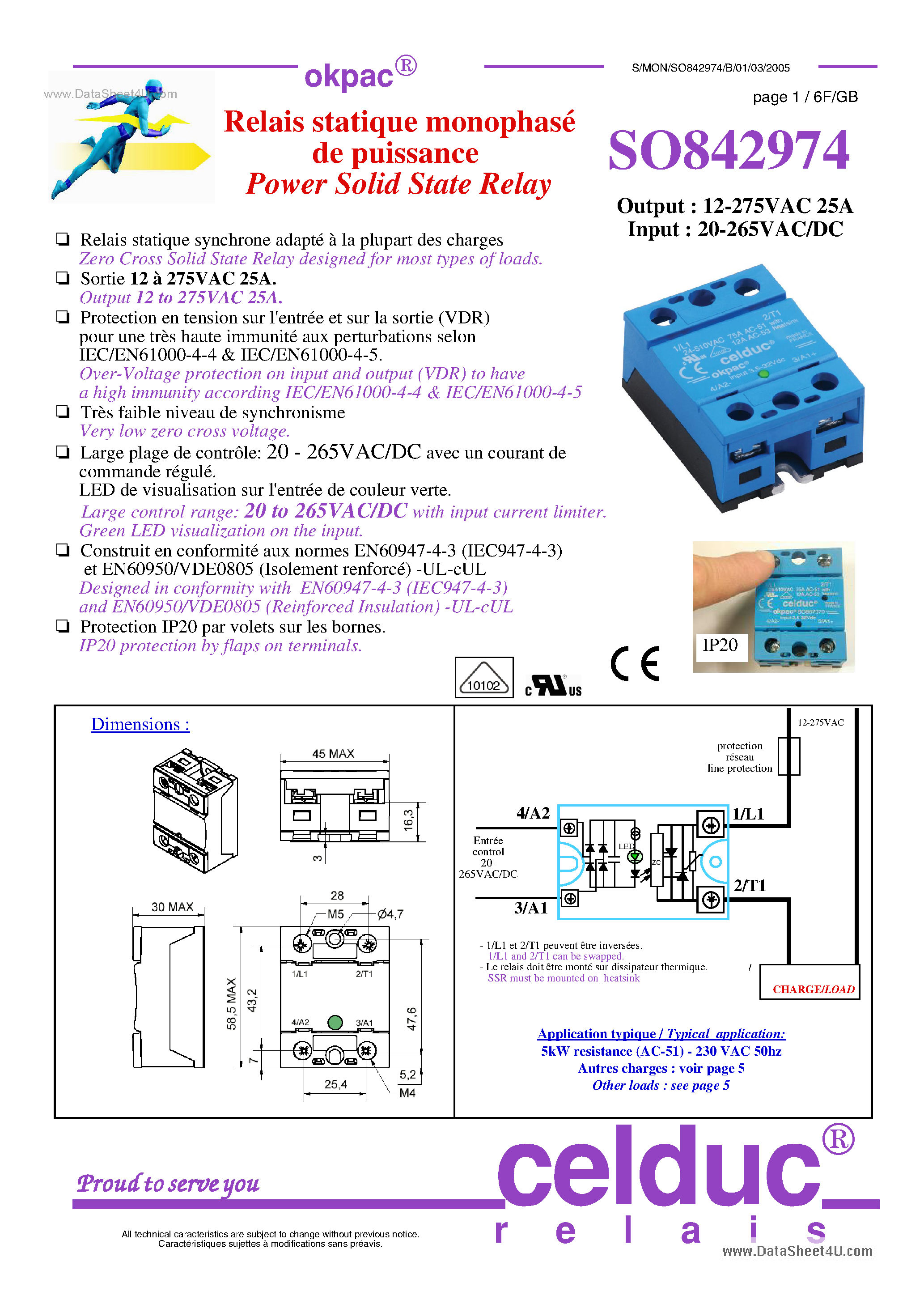 Datasheet SO842974 - Power Solid State Relay page 1