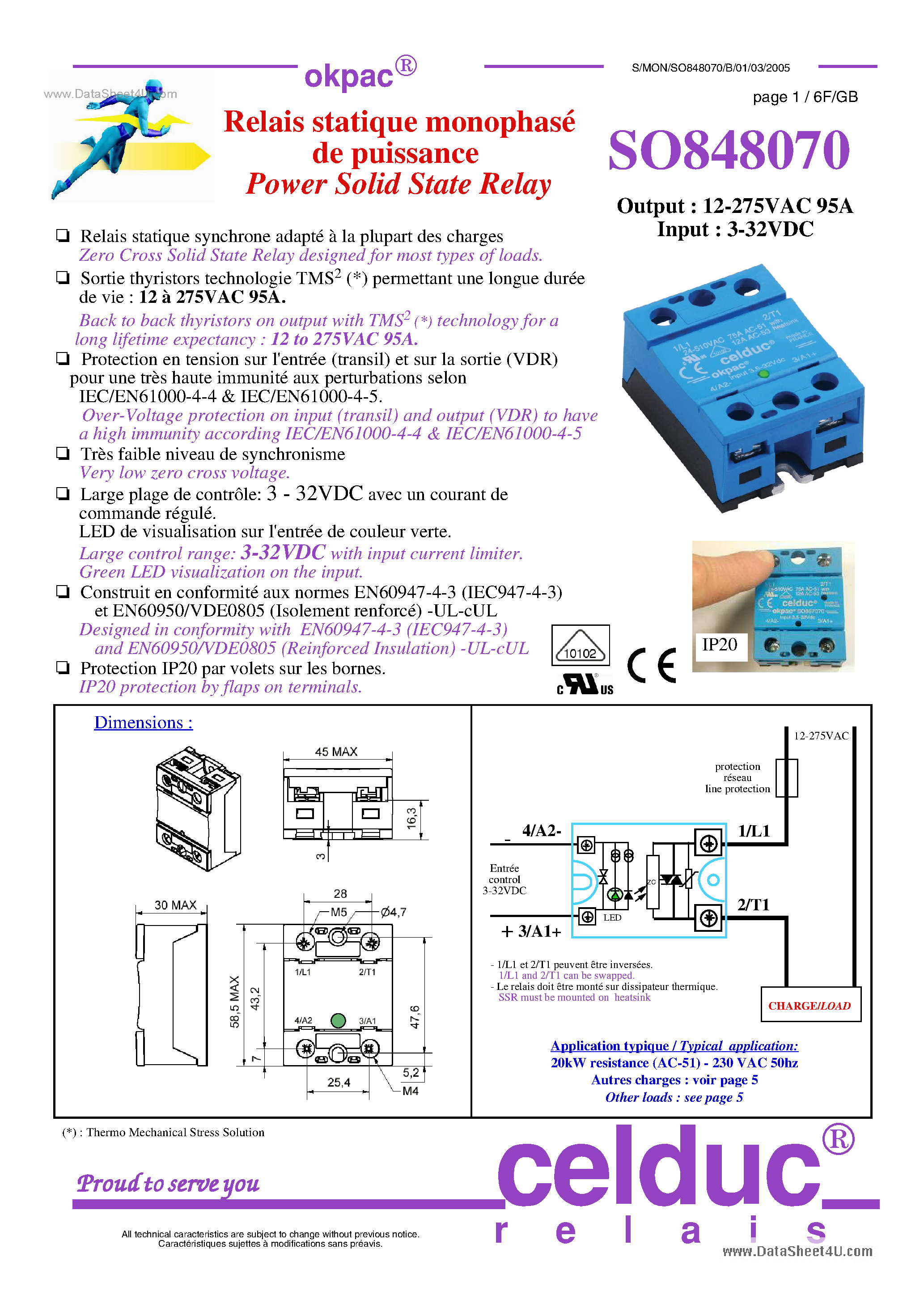 Datasheet SO848070 - Power Solid State Relay page 1
