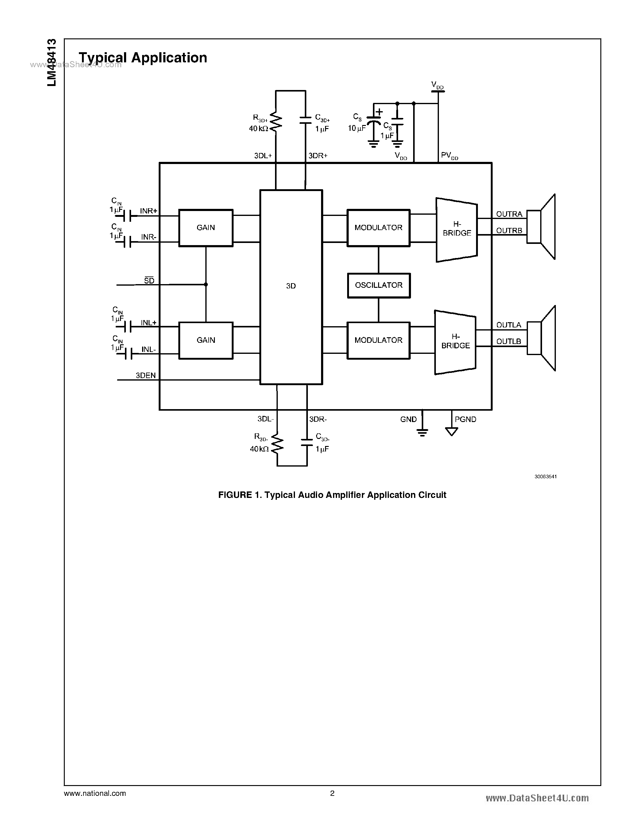 Datasheet LM48413 - 1.2W Stereo Class D Audio Power Amplifier page 2