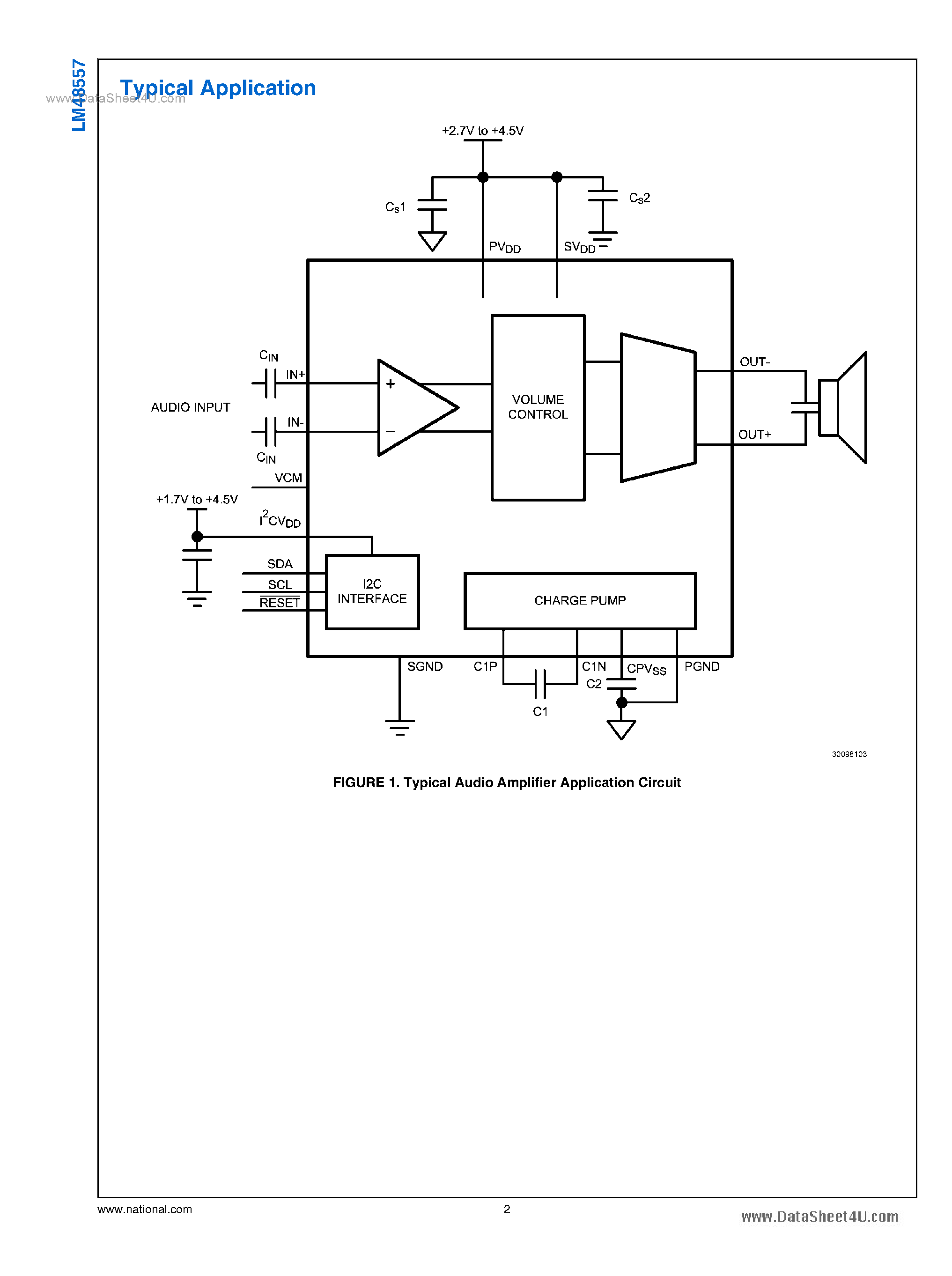 Datasheet LM48557 page 2 Datasheet LM48557 - Ceramic Speaker Driver page 2