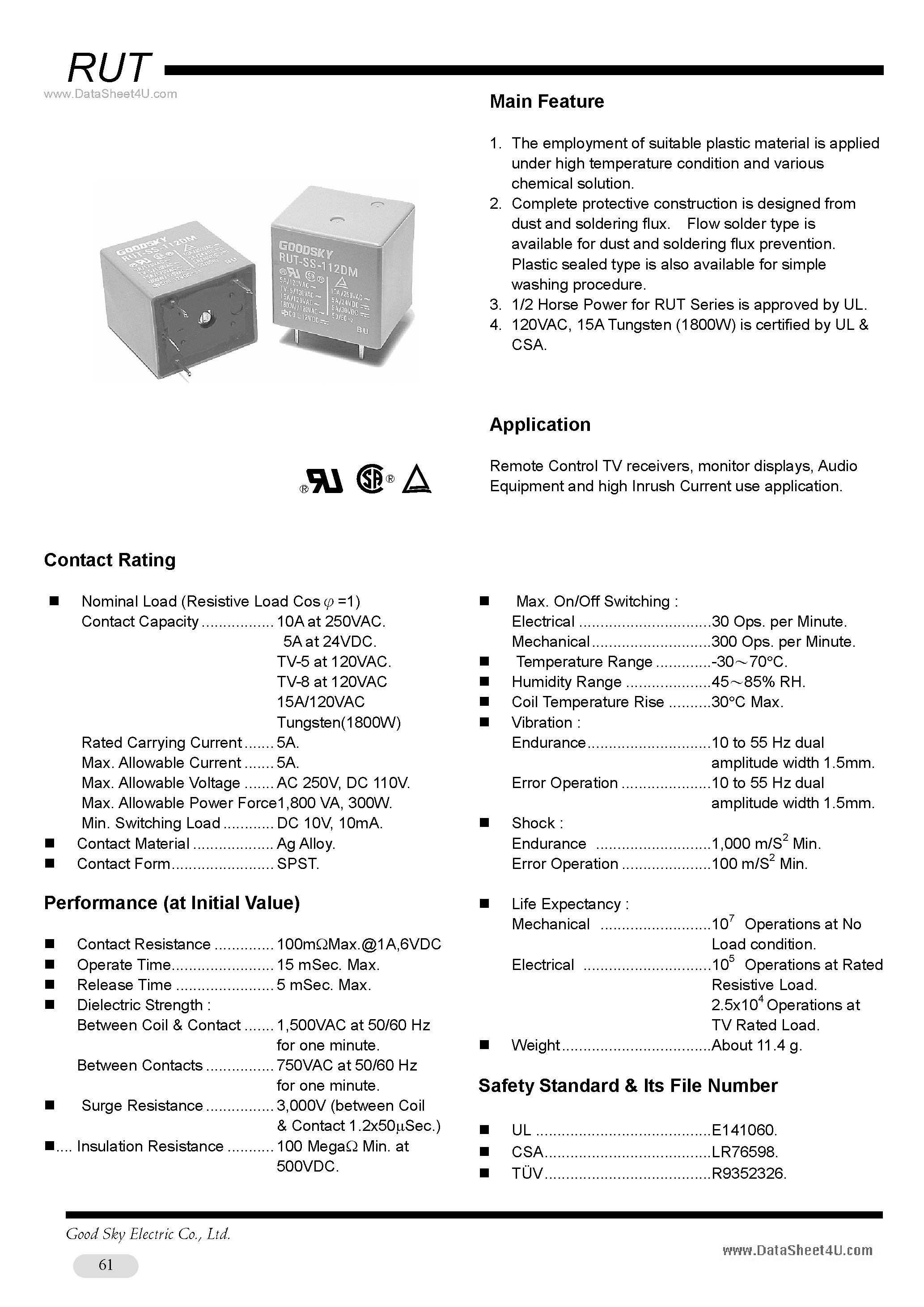 Datasheet RUT-SH-1xx - Relay page 1