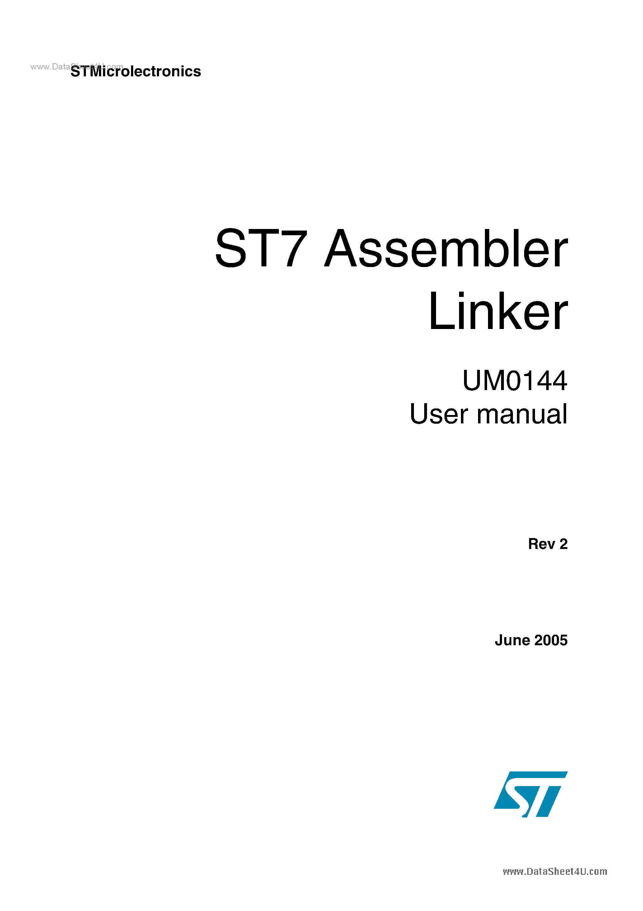 Даташит UM0144 - ST7 Assembler Linker страница 1