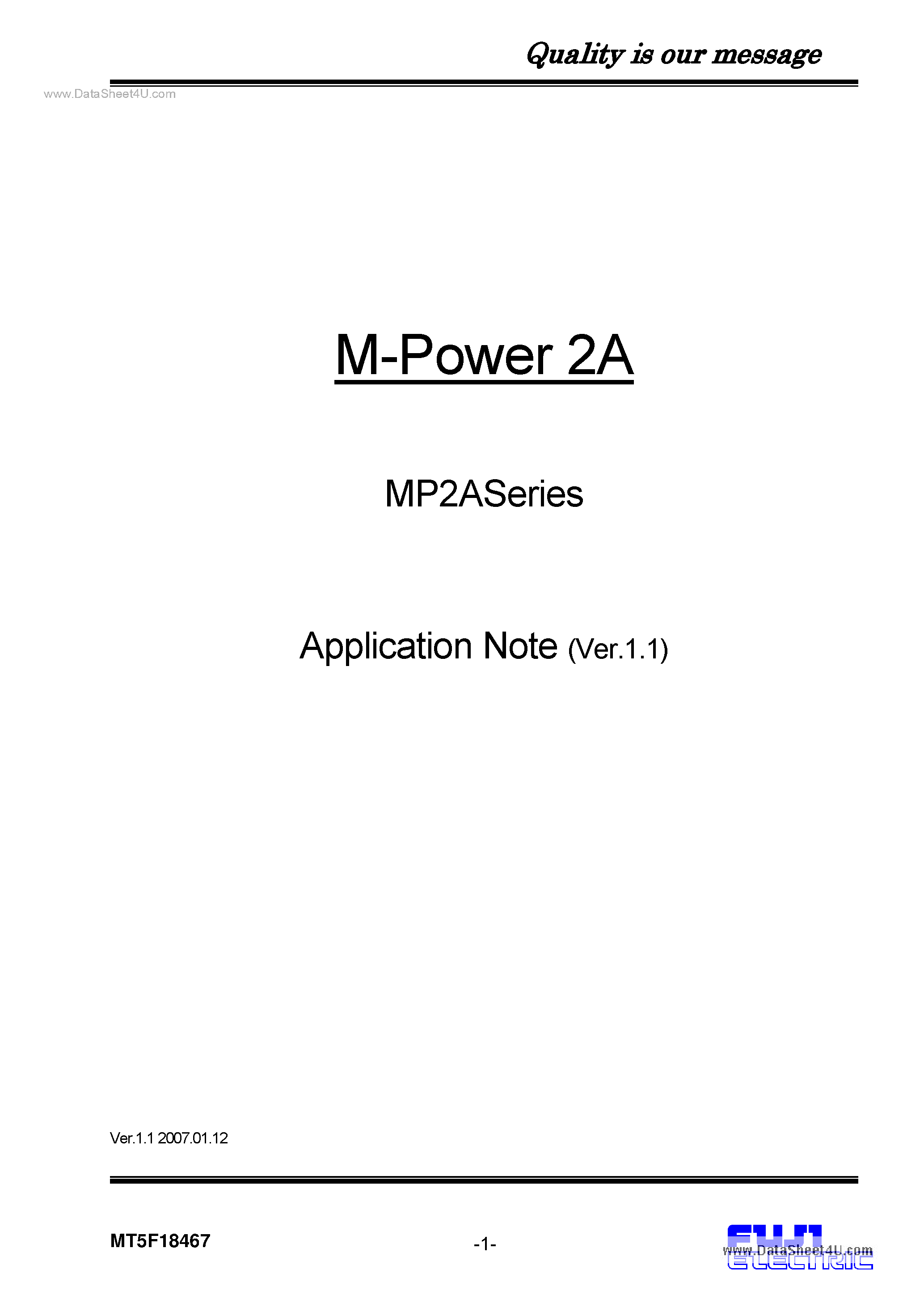 Даташит MP2A2013 - M-Power 2A страница 1