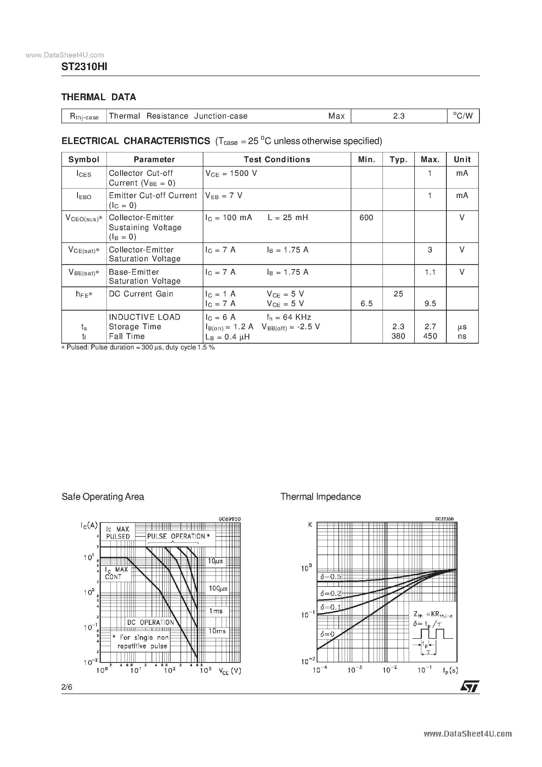 Datasheet 2310HI - Search -----> ST2310HI page 2