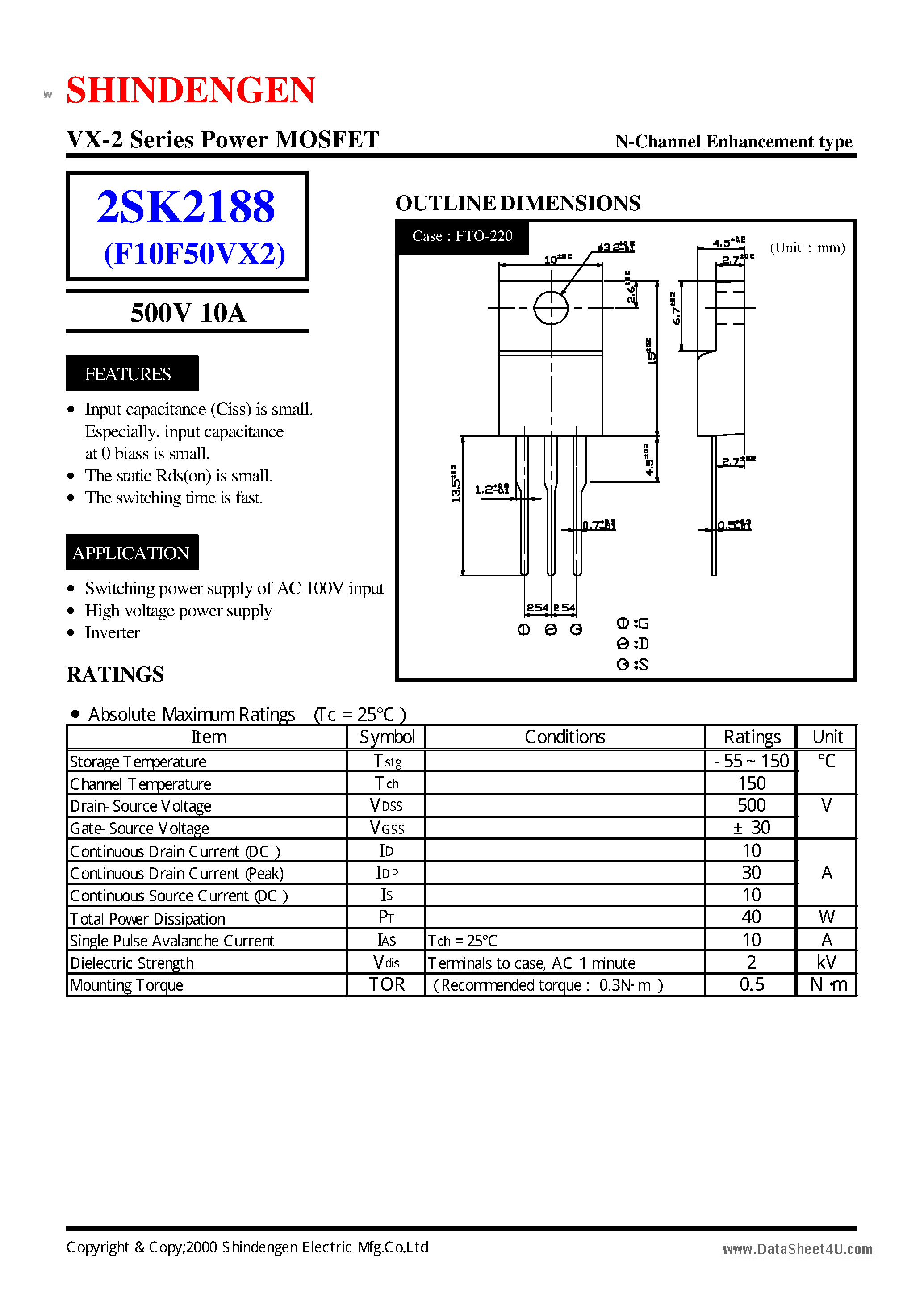 Даташит на микросхему K2188 страница 1 Даташит K2188 - Search -----> 2SK2188 страница 1