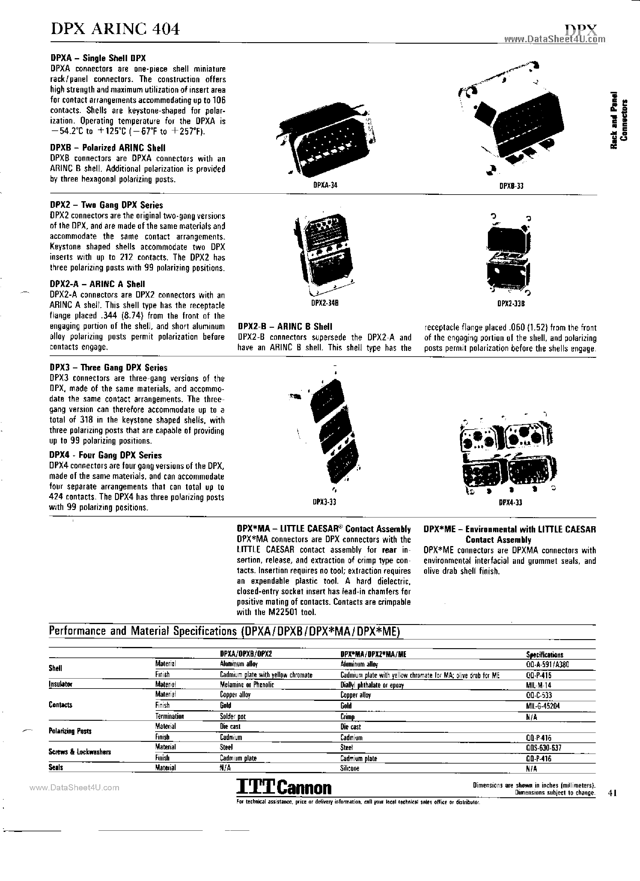 Даташит DPX - Connector страница 1