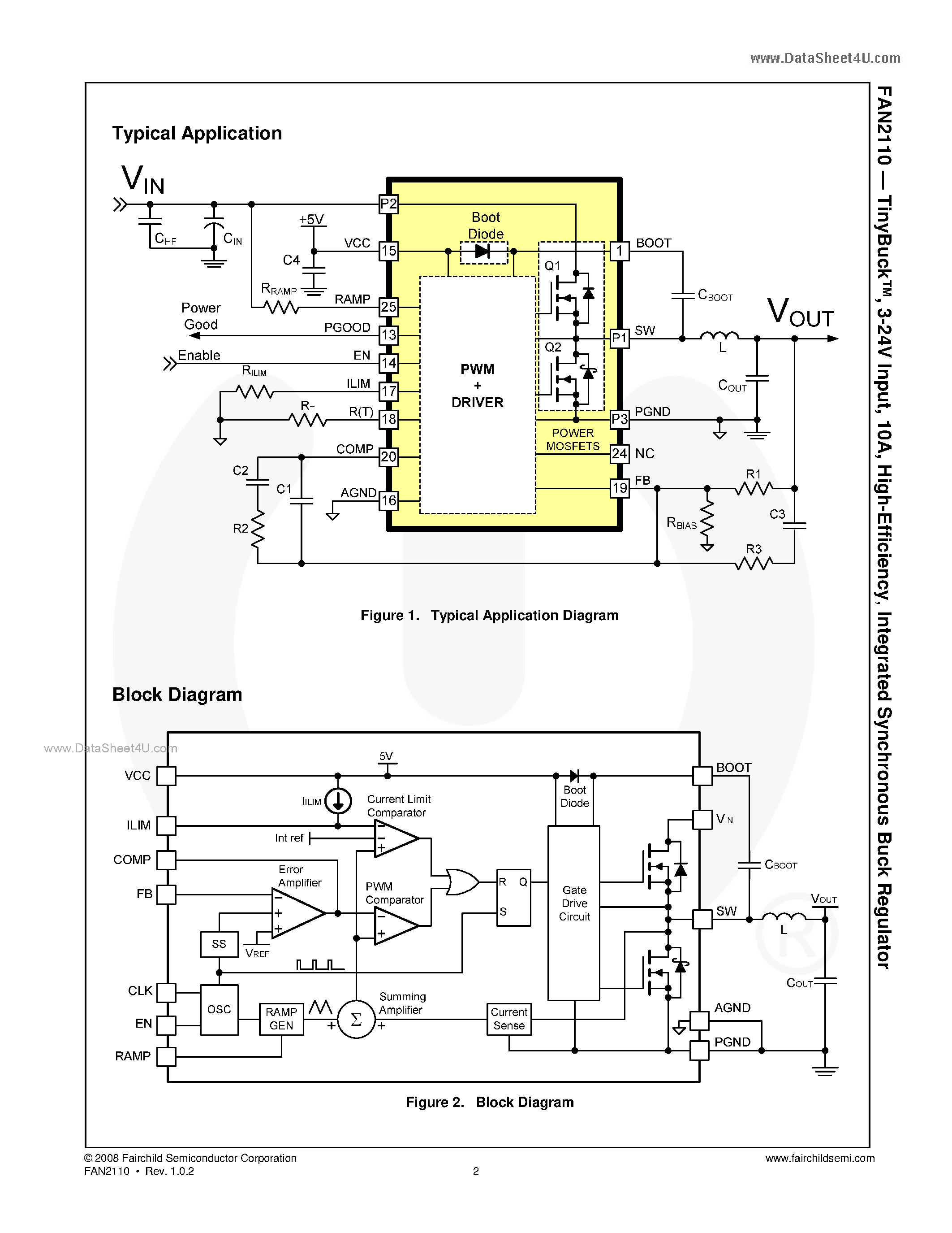 Datasheet FAN2110 page 2 Datasheet FAN2110 - Integrated Synchronous Buck Regulator page 2