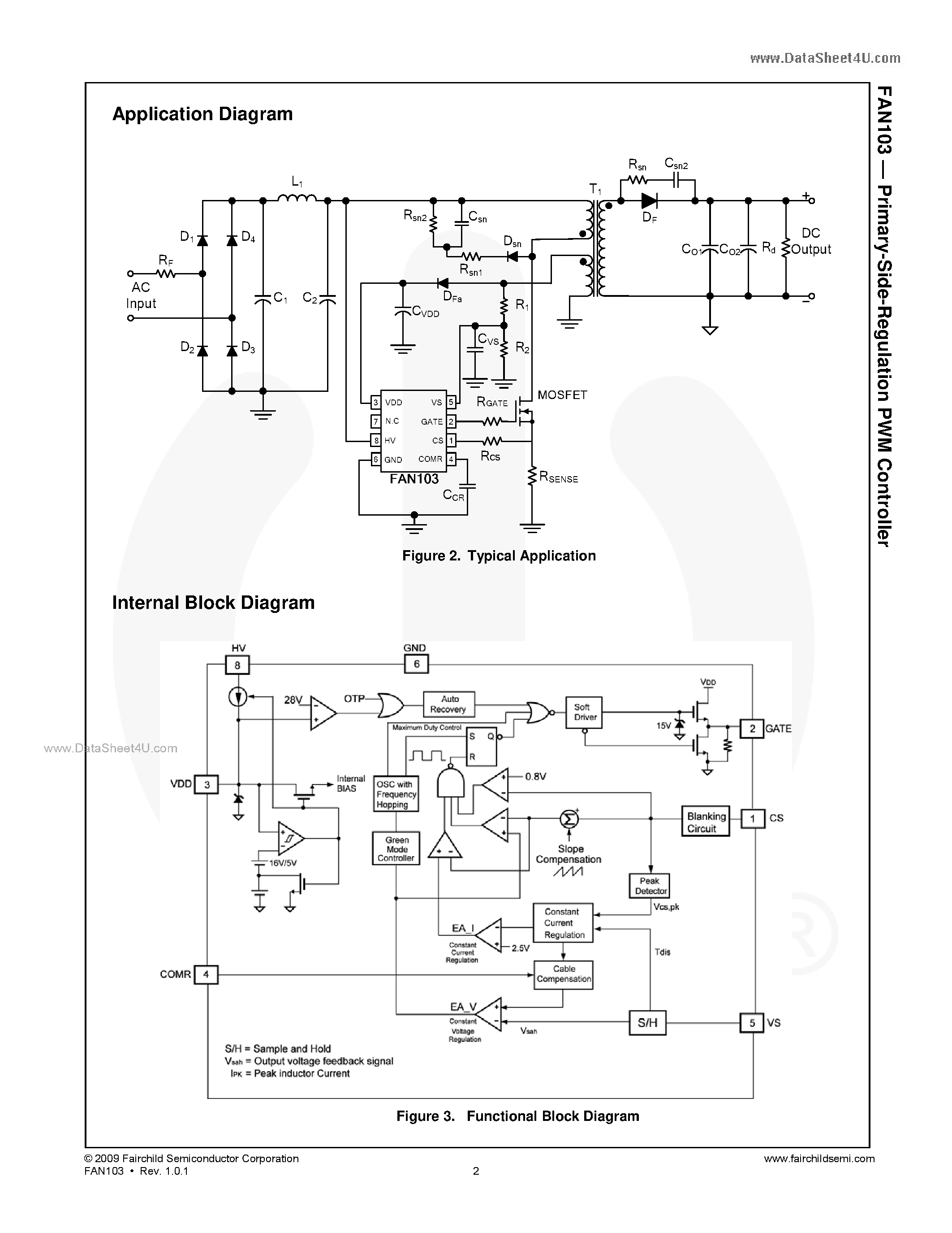 Datasheet FAN103 - Primary-Side-Regulation PWM Controller page 2