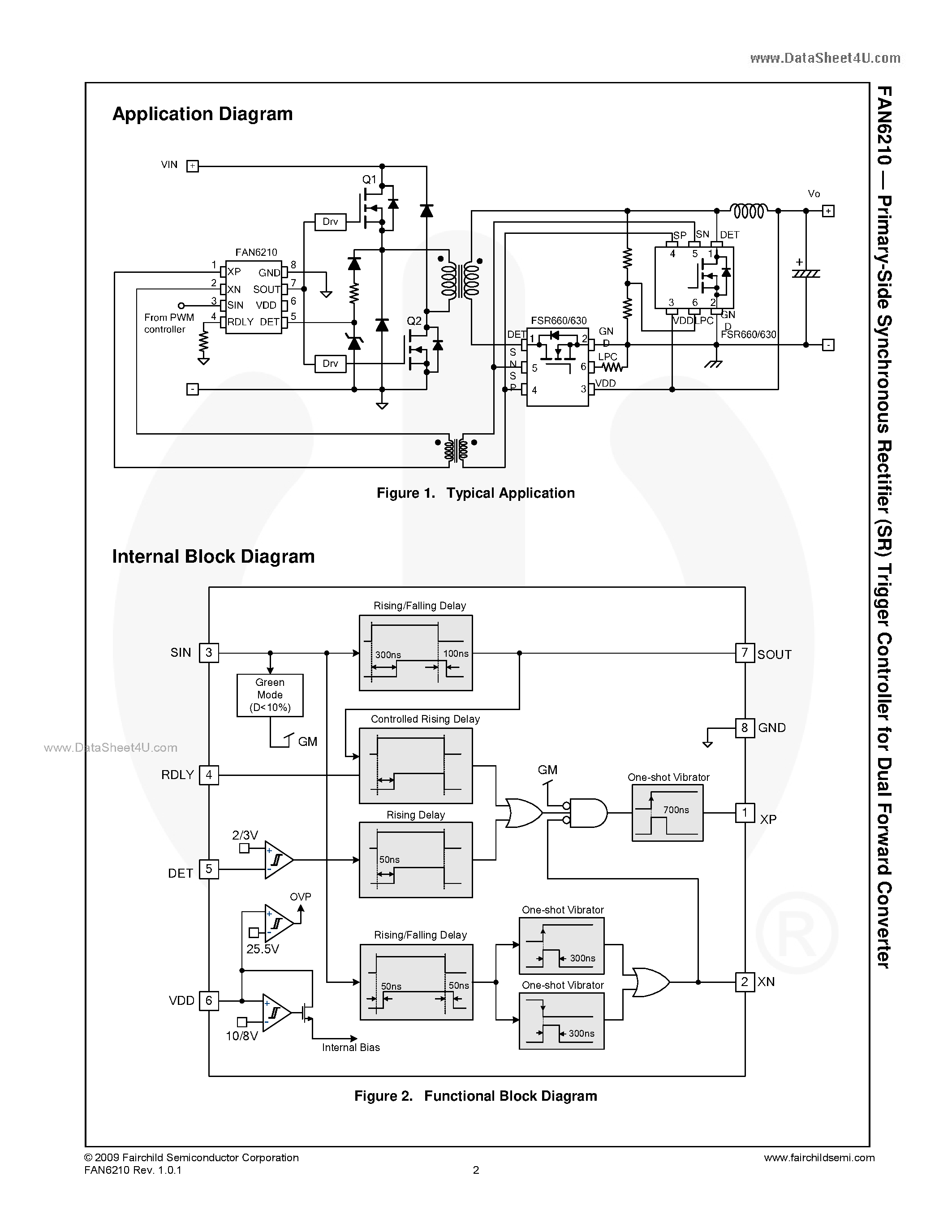 Даташит FAN6210 - Primary-Side Synchronous Rectifier (SR) Trigger Controller страница 2
