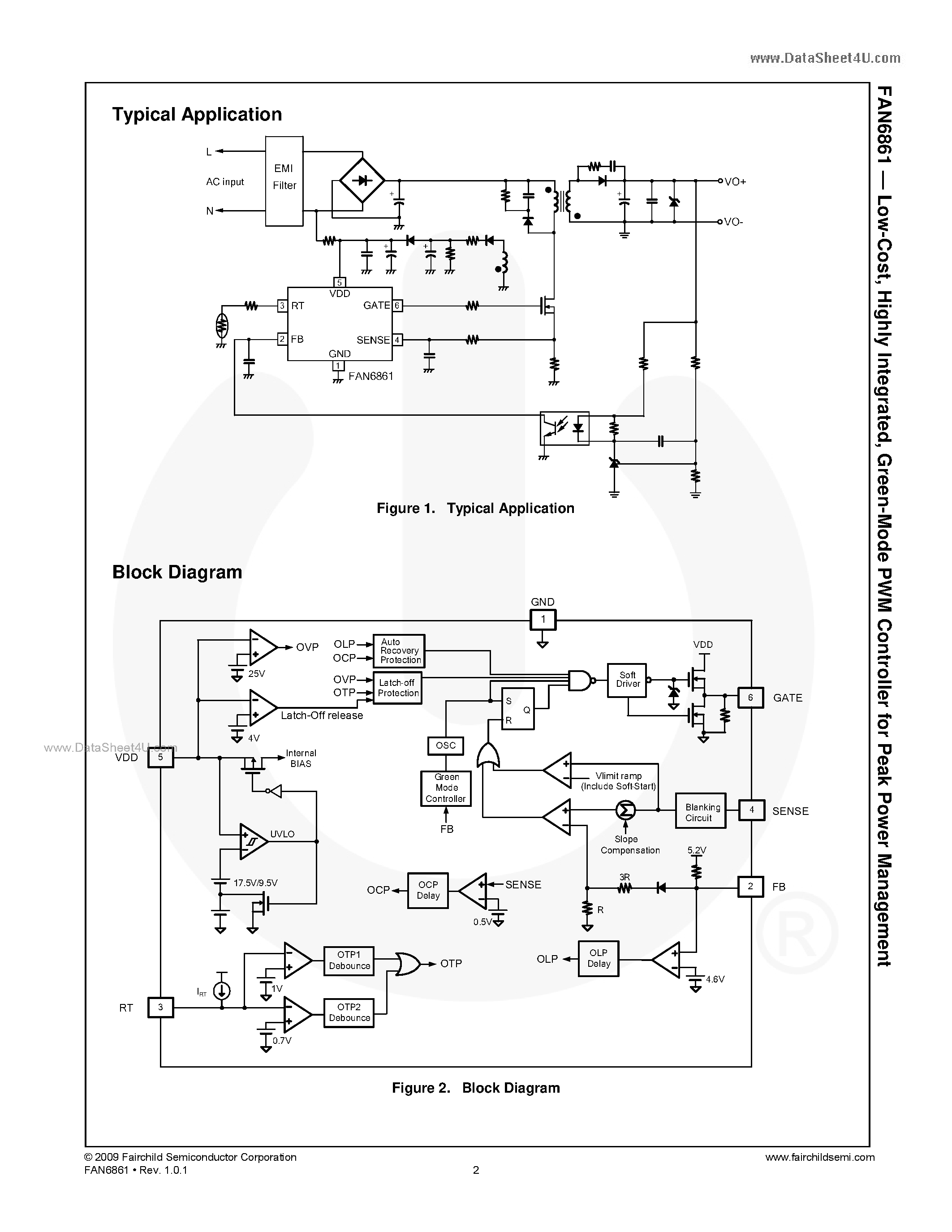Даташит FAN6861 - Green-Mode PWM Controller страница 2