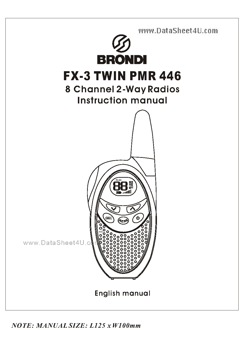 Datasheet FX-3 - 8 Channel 2-Way Radios Instruction Manual page 1