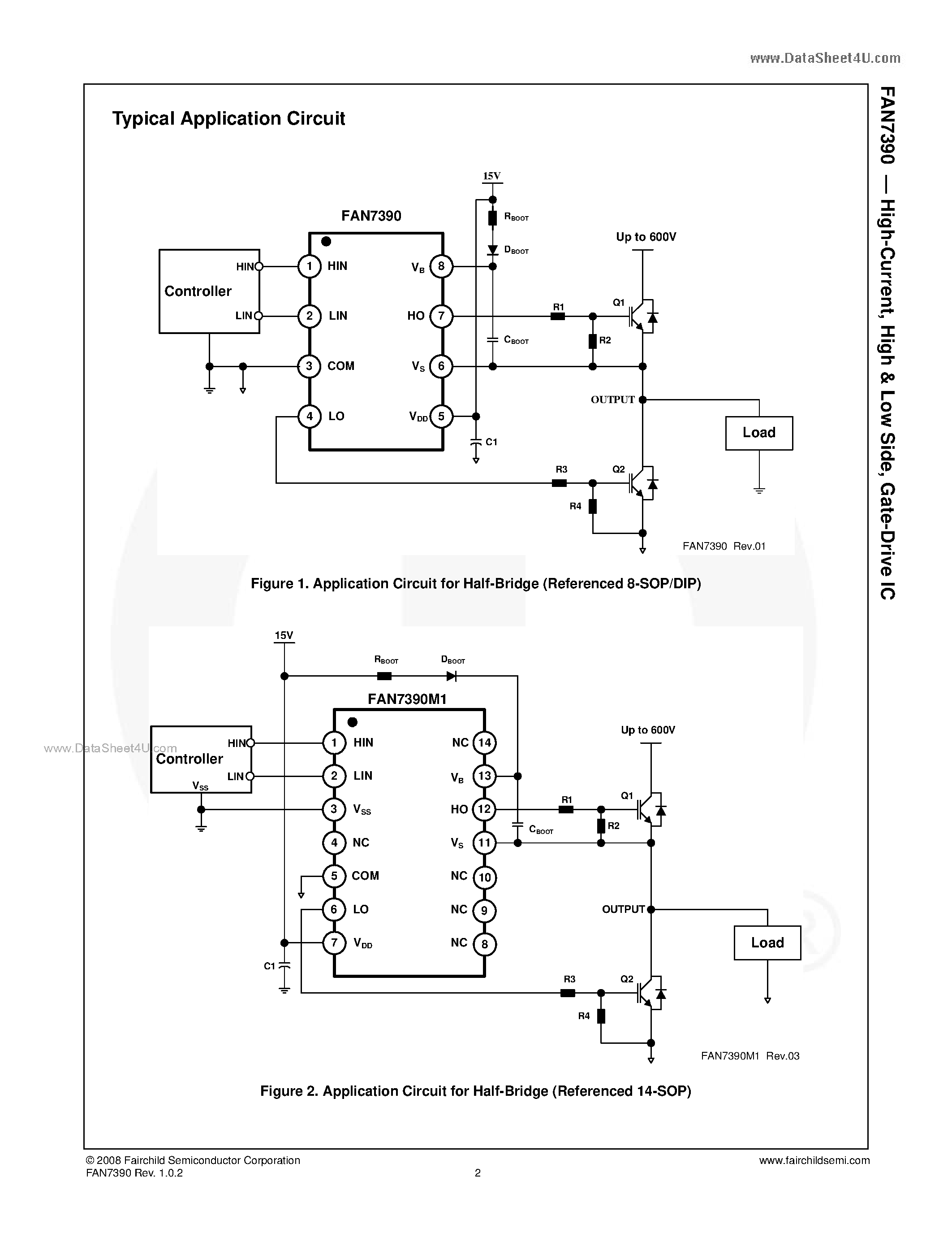 Даташит FAN7390 - Gate-Drive IC страница 2
