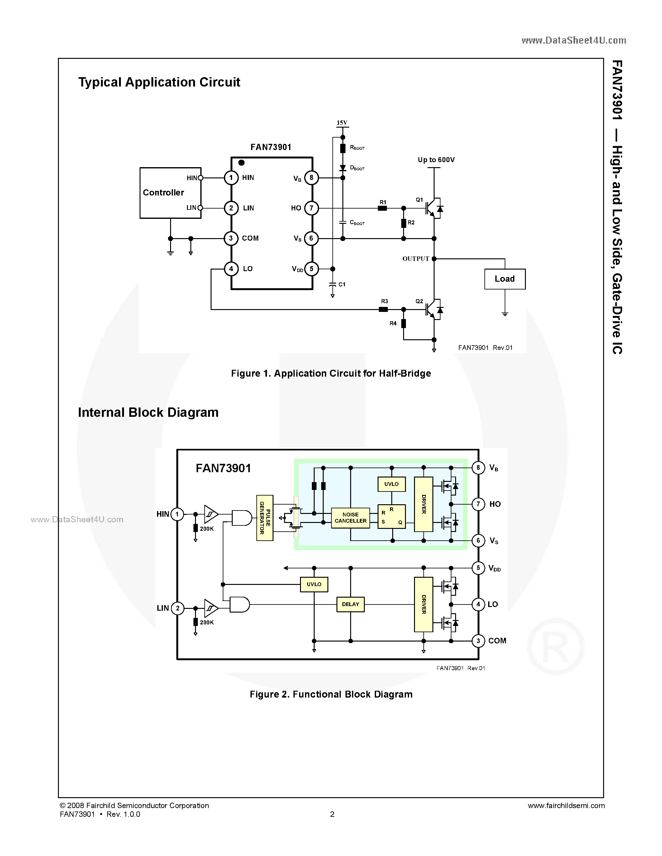 Даташит на микросхему FAN73901 страница 2 Даташит FAN73901 - Gate-Drive IC страница 2