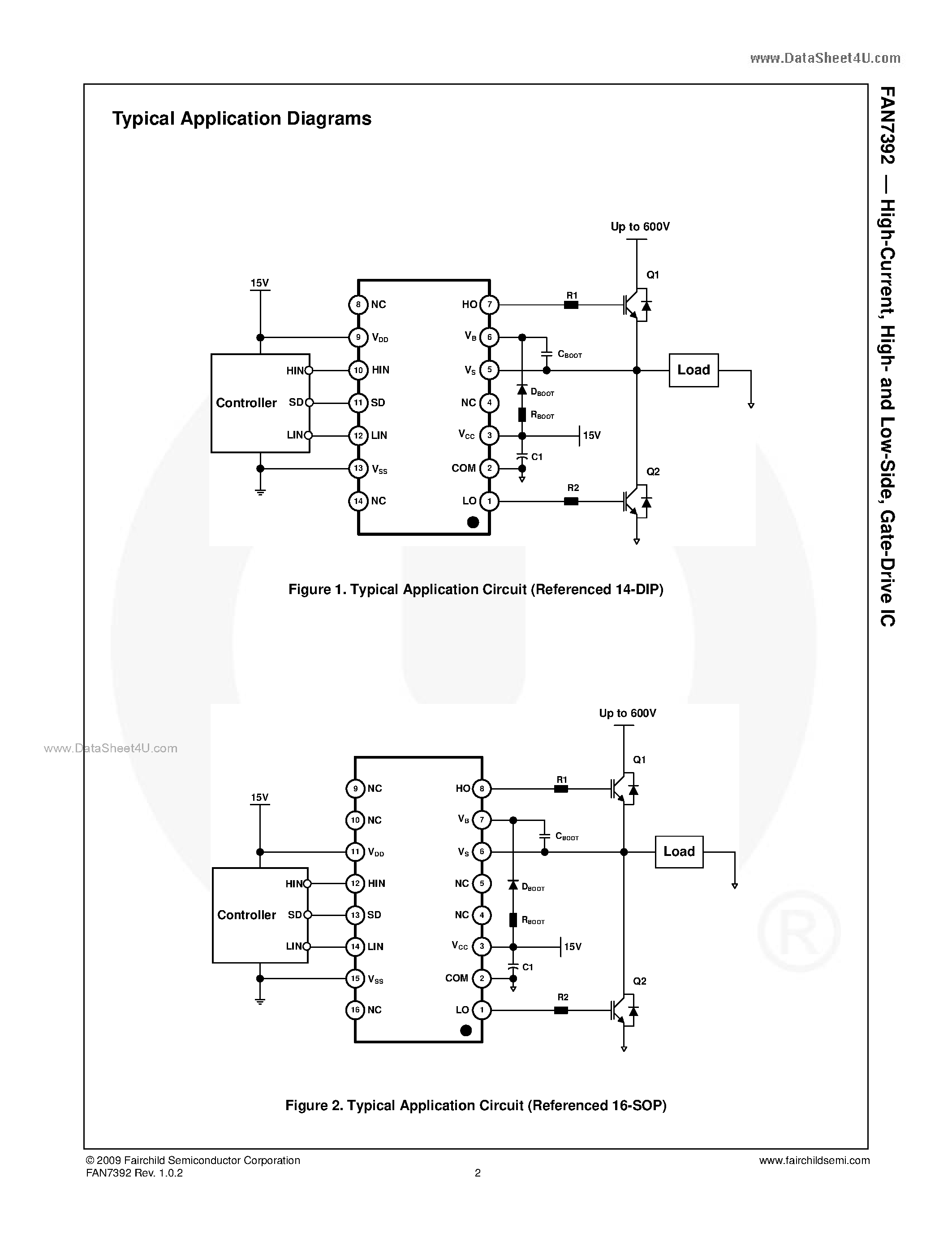 Даташит на микросхему FAN7392 страница 2 Даташит FAN7392 - Gate-Drive IC страница 2