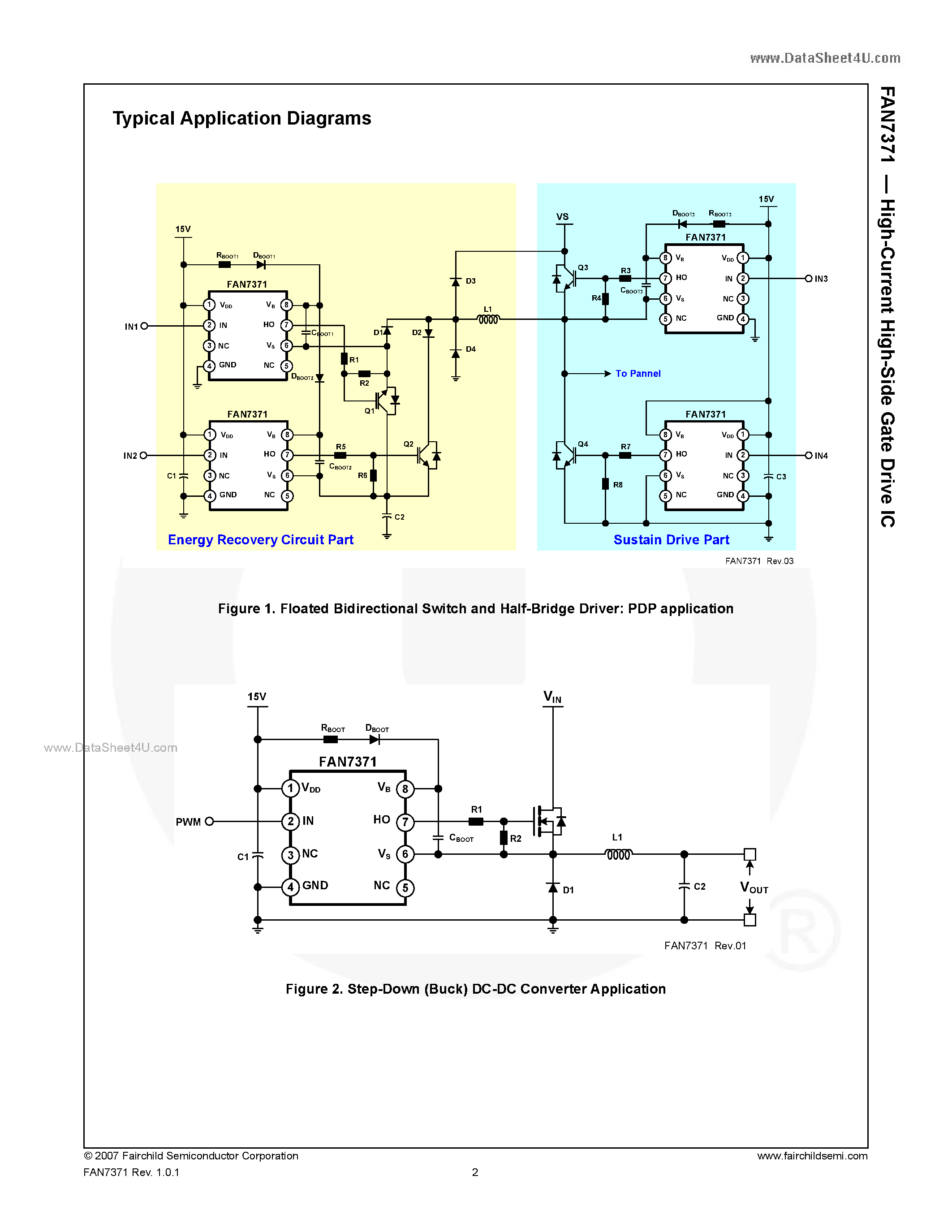Даташит на микросхему FAN7371 страница 2 Даташит FAN7371 - High-Current High-Side Gate Drive IC страница 2