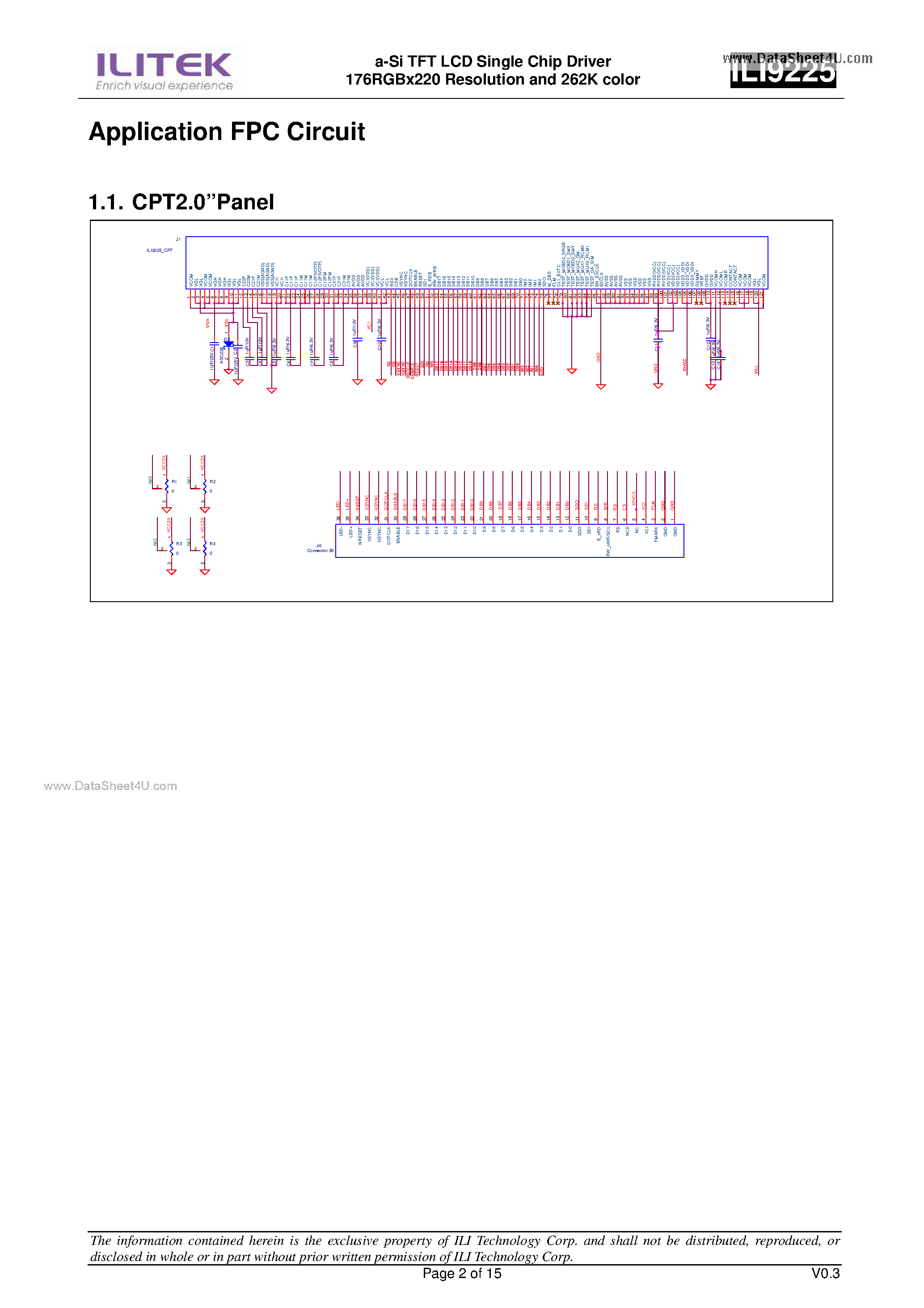 Datasheet ILI9225 page 2 Datasheet ILI9225 - a-Si TFT LCD Single Chip Driver page 2