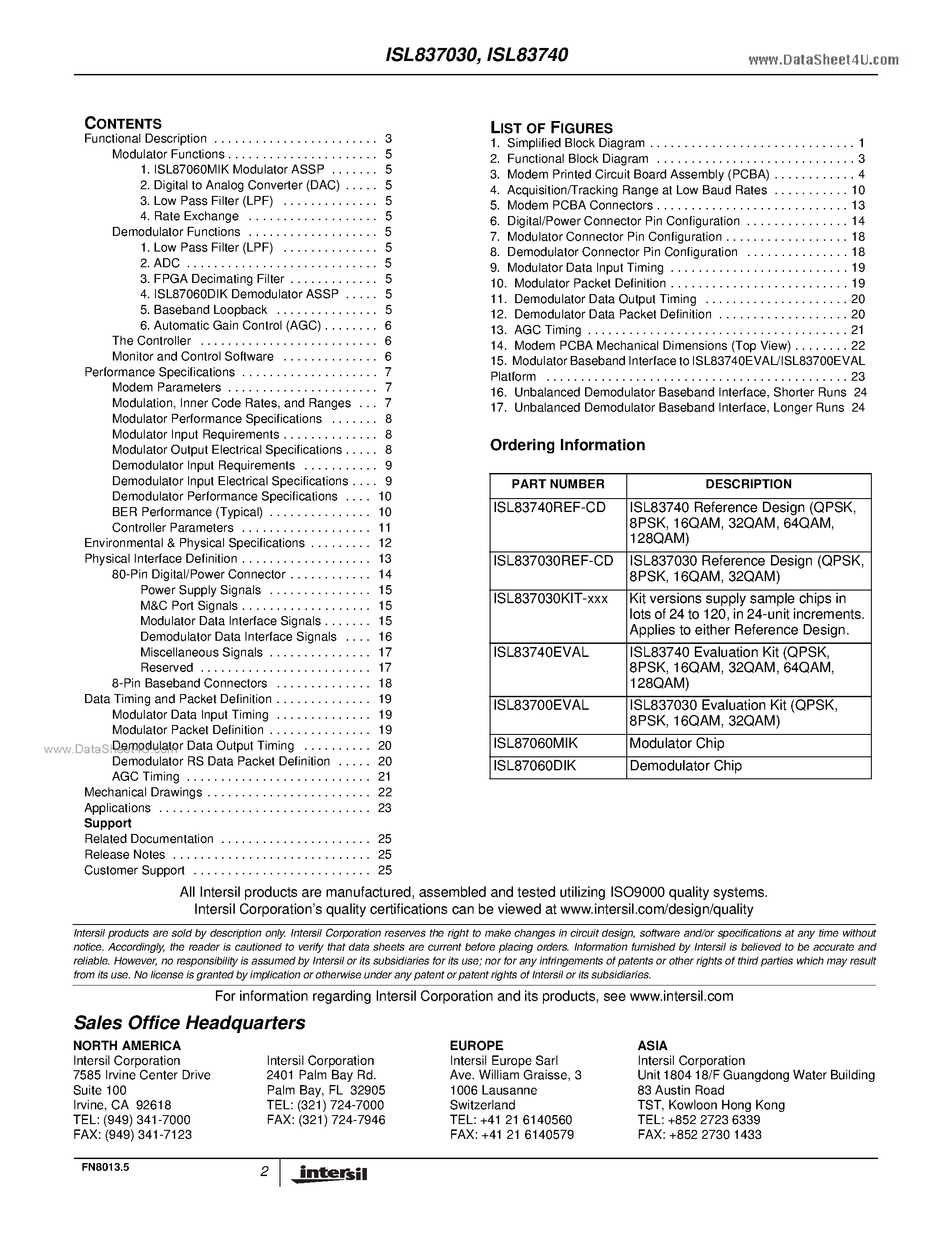 Даташит ISL837030 - (ISL837030 / ISL83740) Modem Reference Designs страница 2