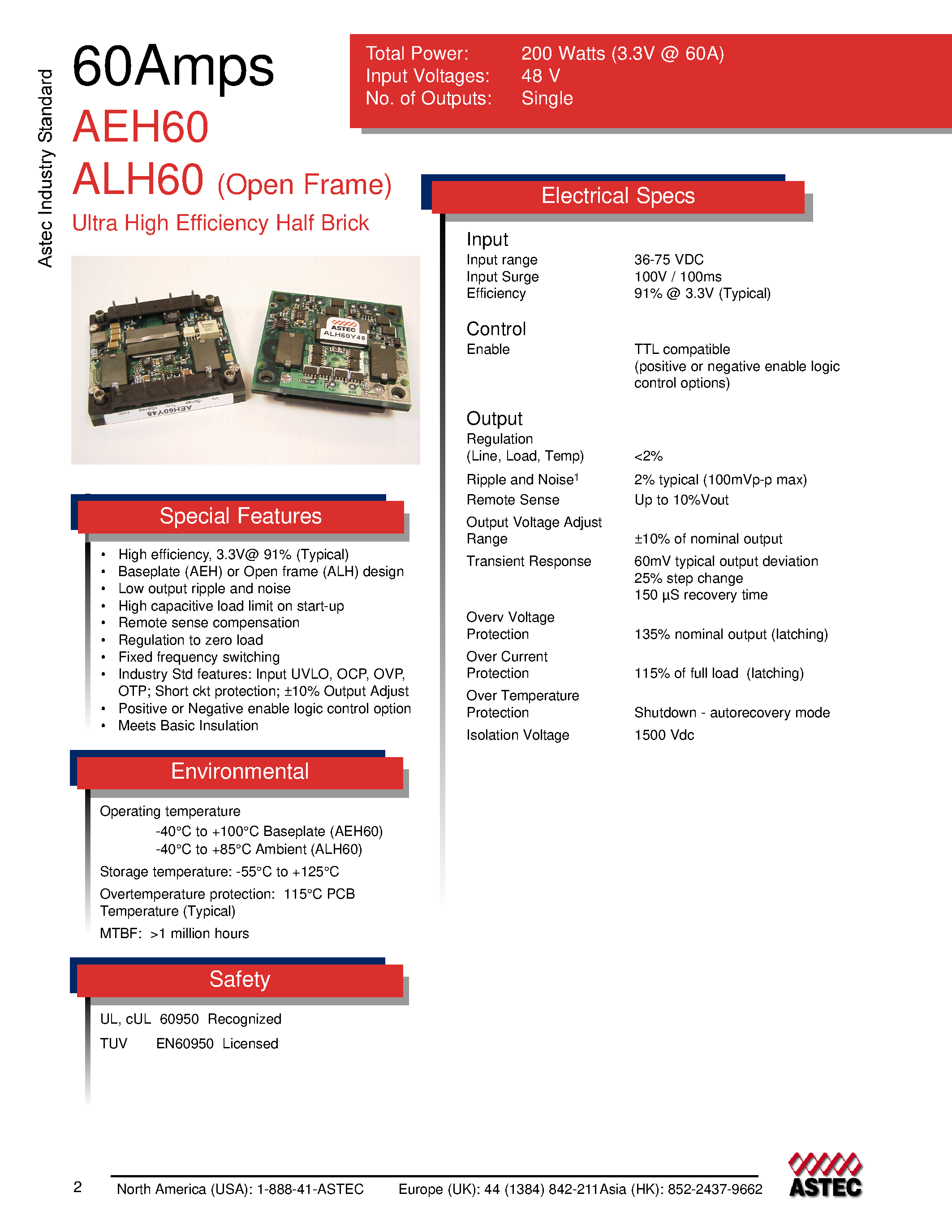 Даташит ALH60F48-L - DC-DC / Intermediate Bus Converter страница 1