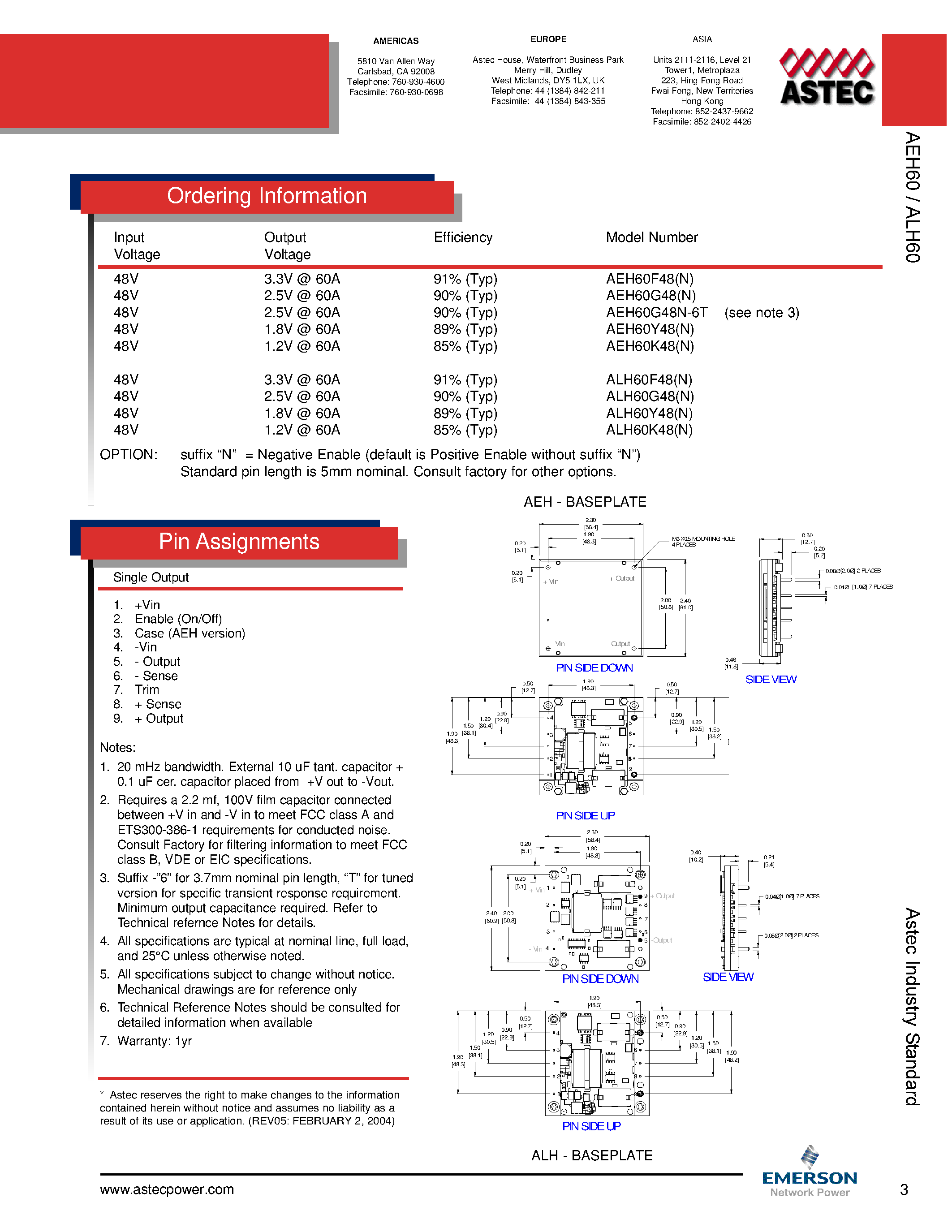 Даташит ALH60F48-L - DC-DC / Intermediate Bus Converter страница 2