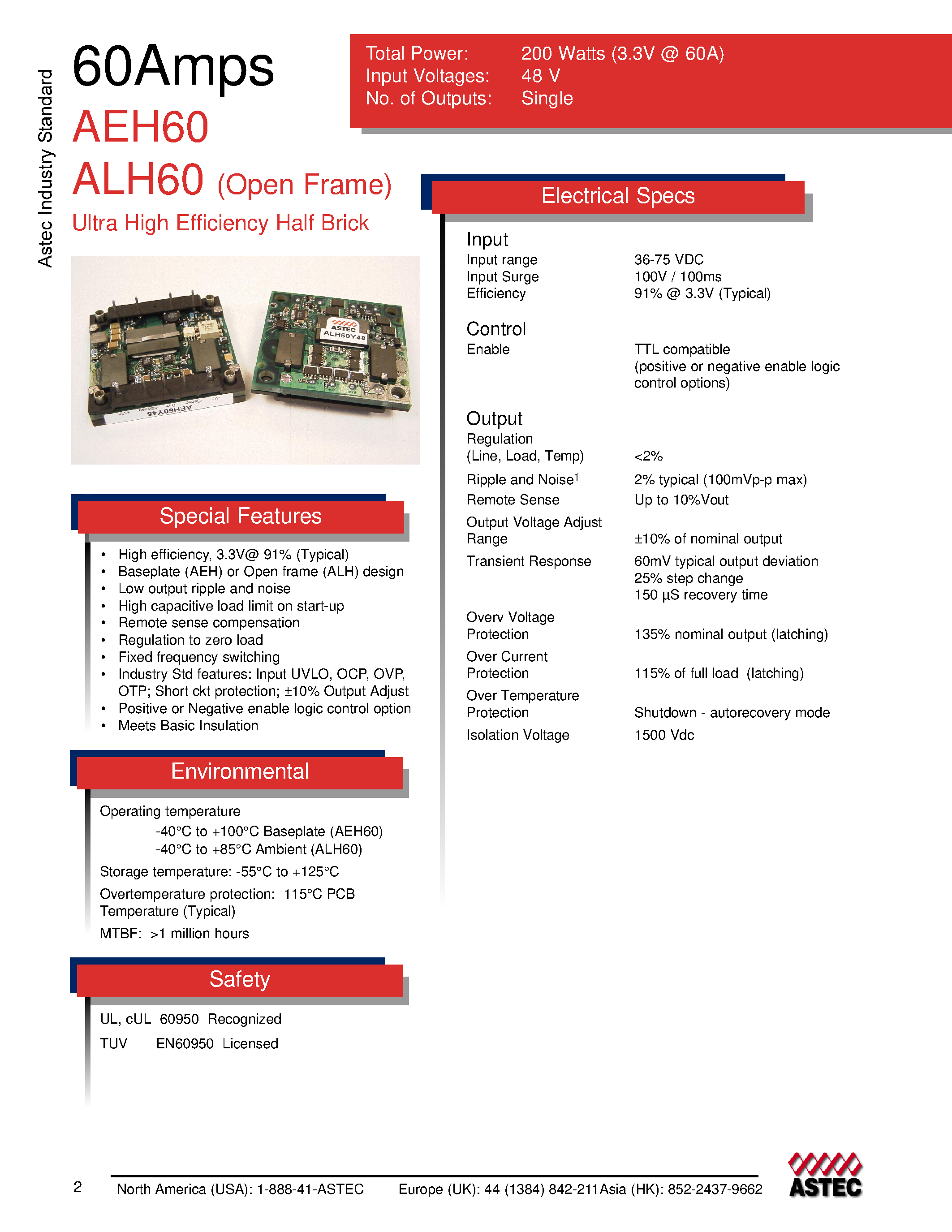 Даташит на микросхему ALH60K48N-L страница 1 Даташит ALH60K48N-L - DC-DC / Intermediate Bus Converter страница 1