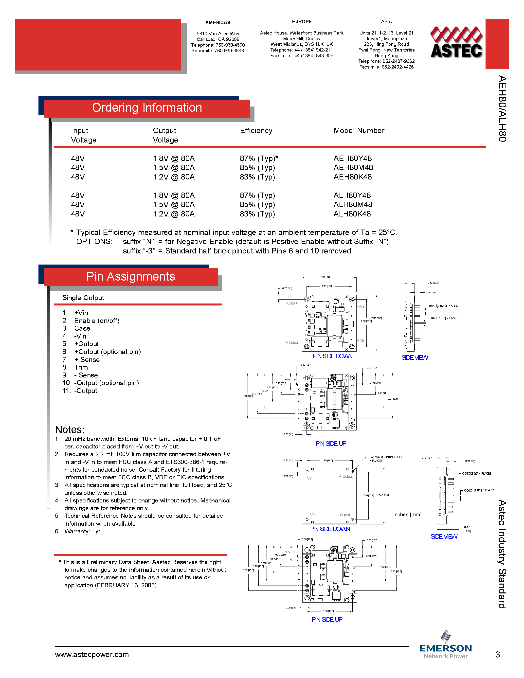 Datasheet ALH80K48-3 - DC-DC / Intermediate Bus Converter page 2