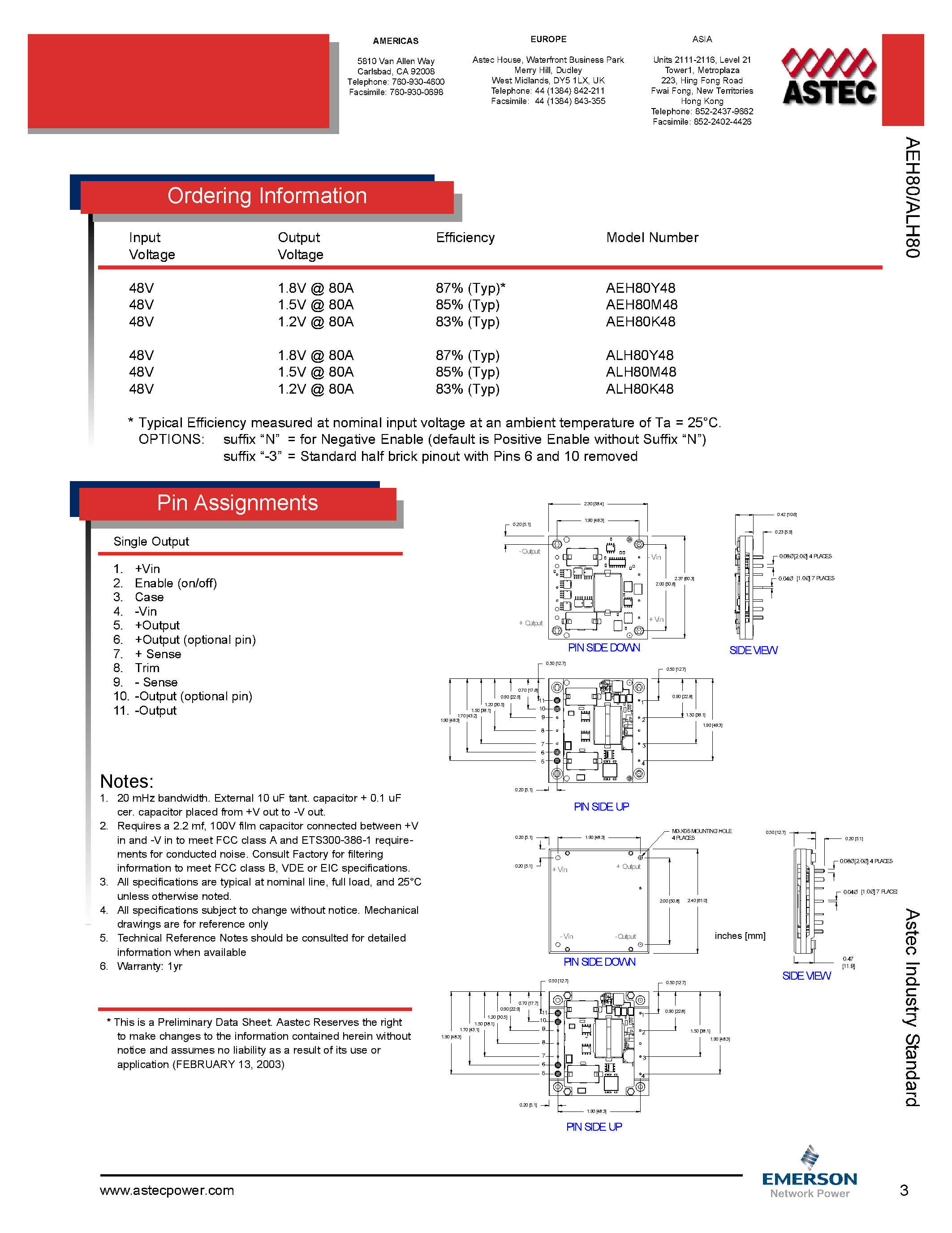 Даташит ALH80K48-L - DC-DC / Intermediate Bus Converter страница 2