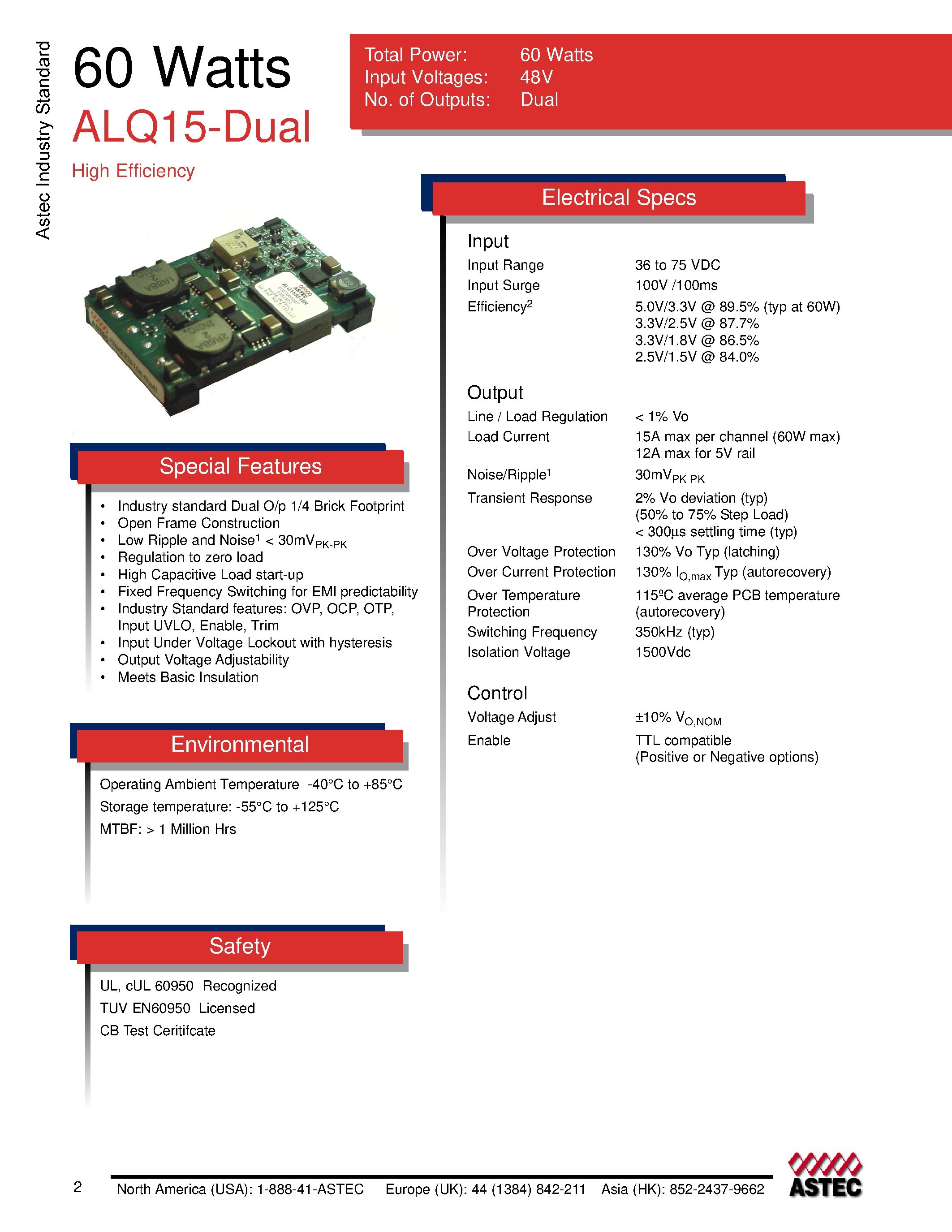 Даташит на микросхему ALQ15FG48 страница 1 Даташит ALQ15FG48 - DC-DC / Industry Standard Isolated Quarter Brick страница 1
