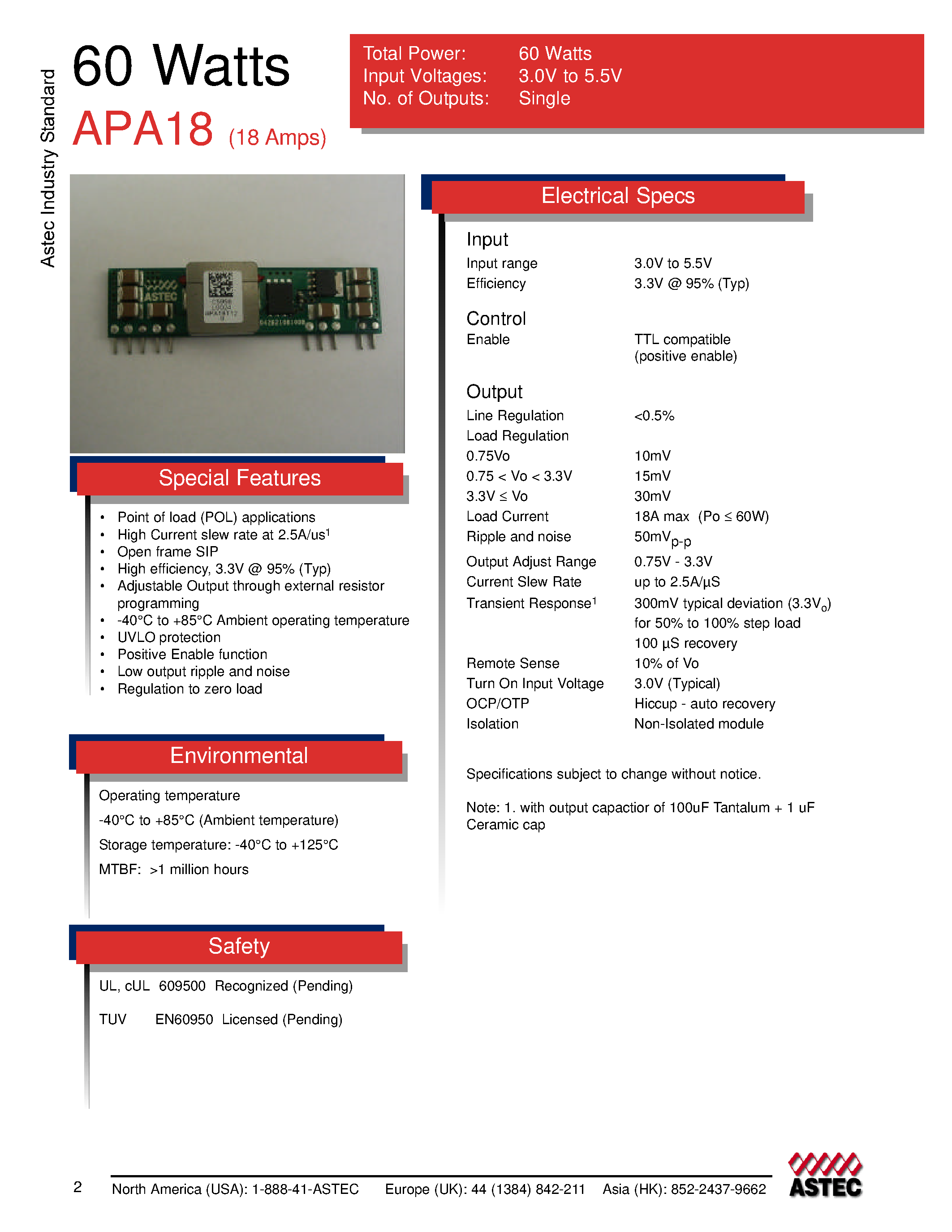 Datasheet APA18T04-9 - DC-DC / Non-Isolated page 1