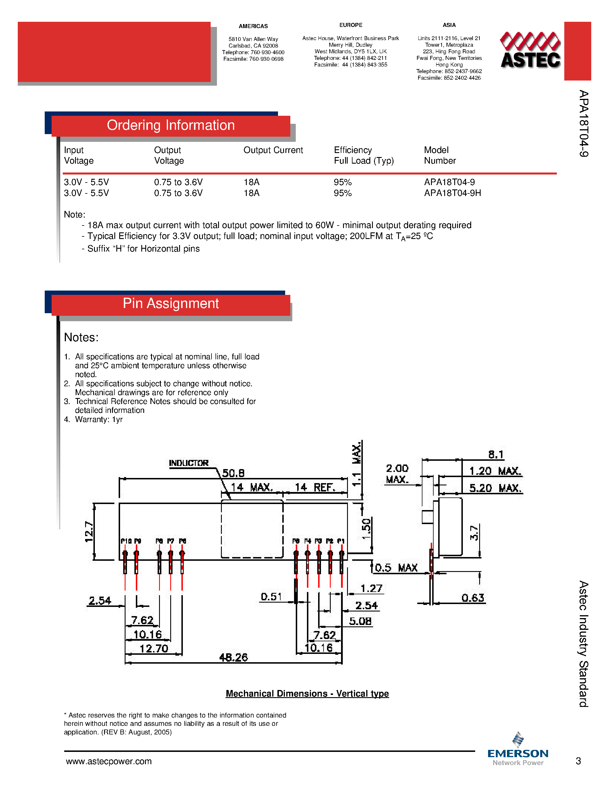 Datasheet APA18T04-9 - DC-DC / Non-Isolated page 2