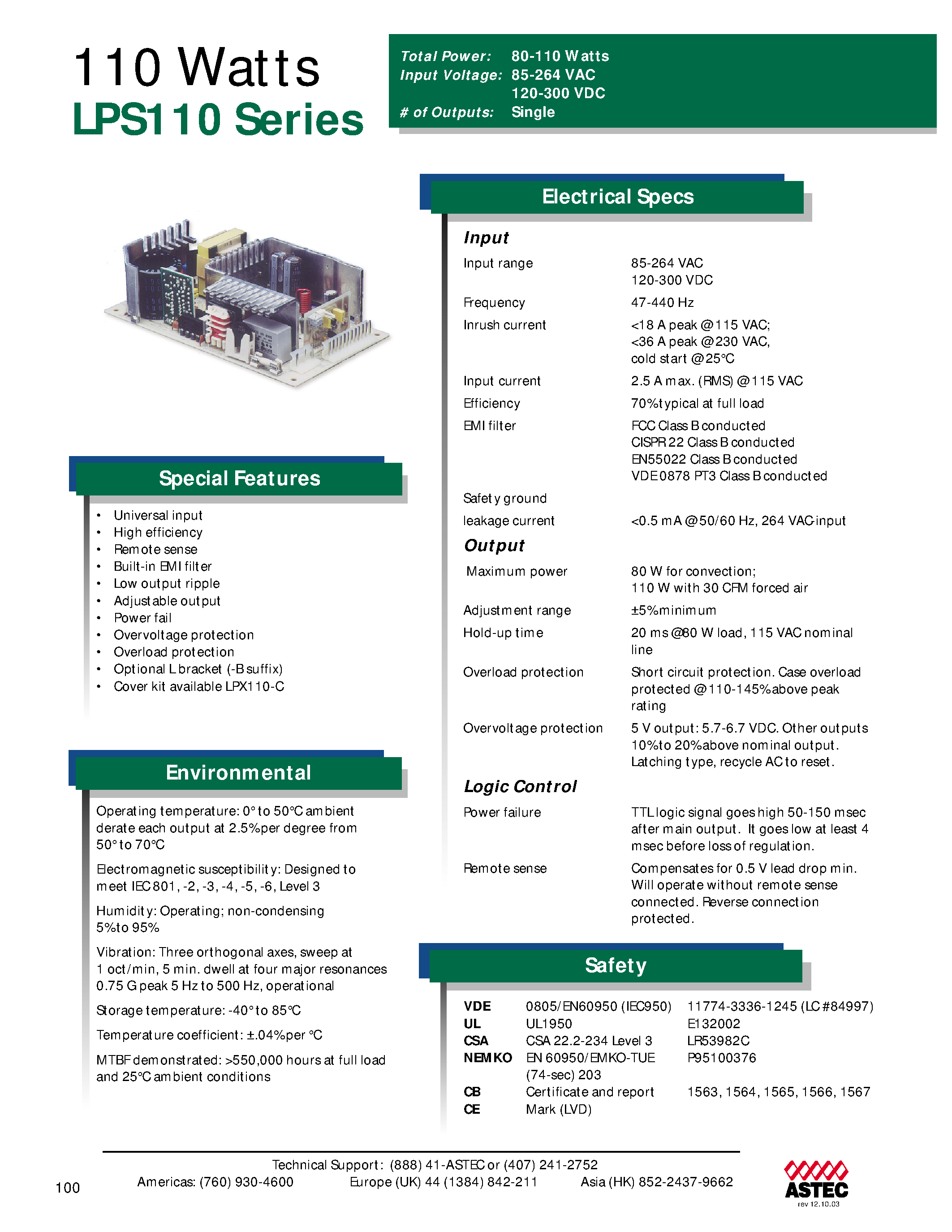 Datasheet LPS112-B page 1 Datasheet LPS112-B - AC-DC / 86W - 135W page 1