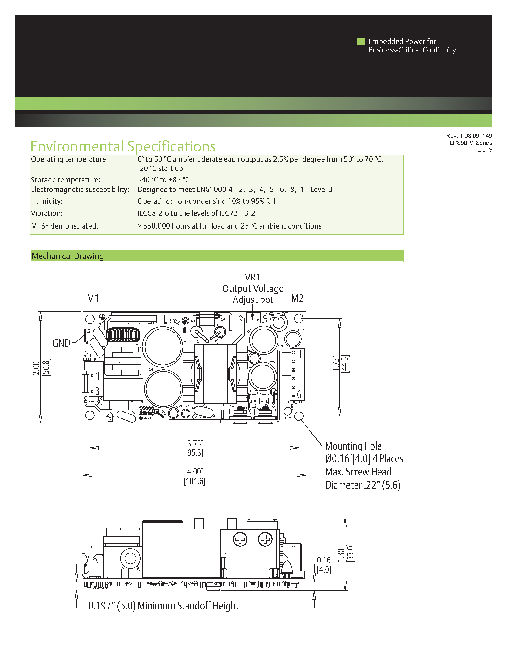 Даташит LPS52-M - AC-DC / 10W - 85W Medical страница 2