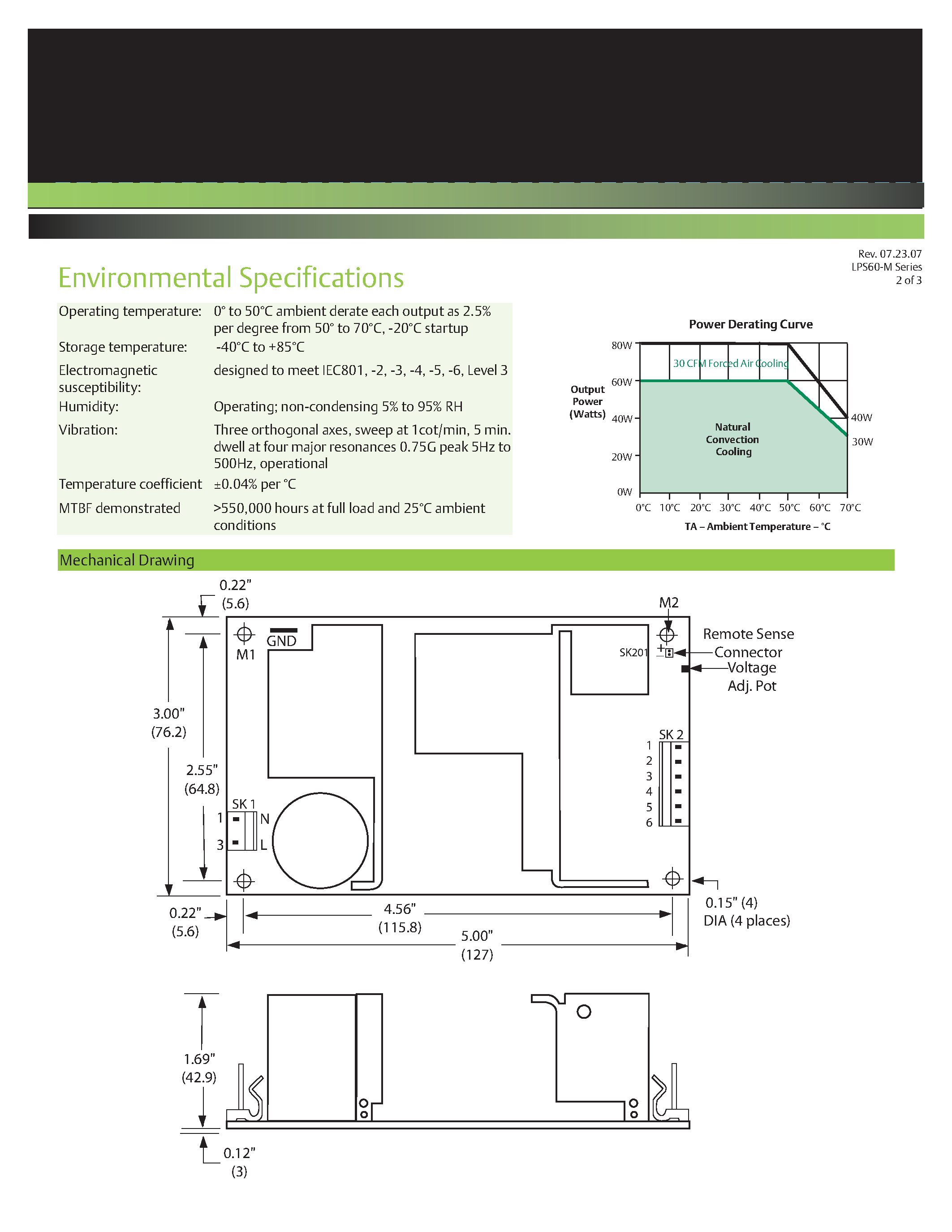 Даташит LPS63-M - AC-DC / 10W - 85W Medical страница 2