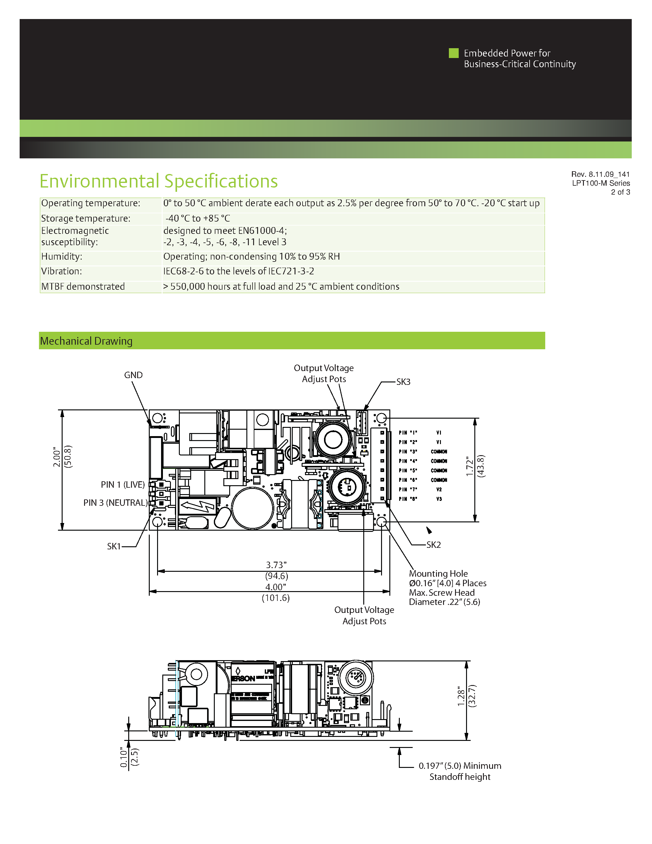 Даташит LPT104-M - AC-DC / 86W - 135W Medical страница 2