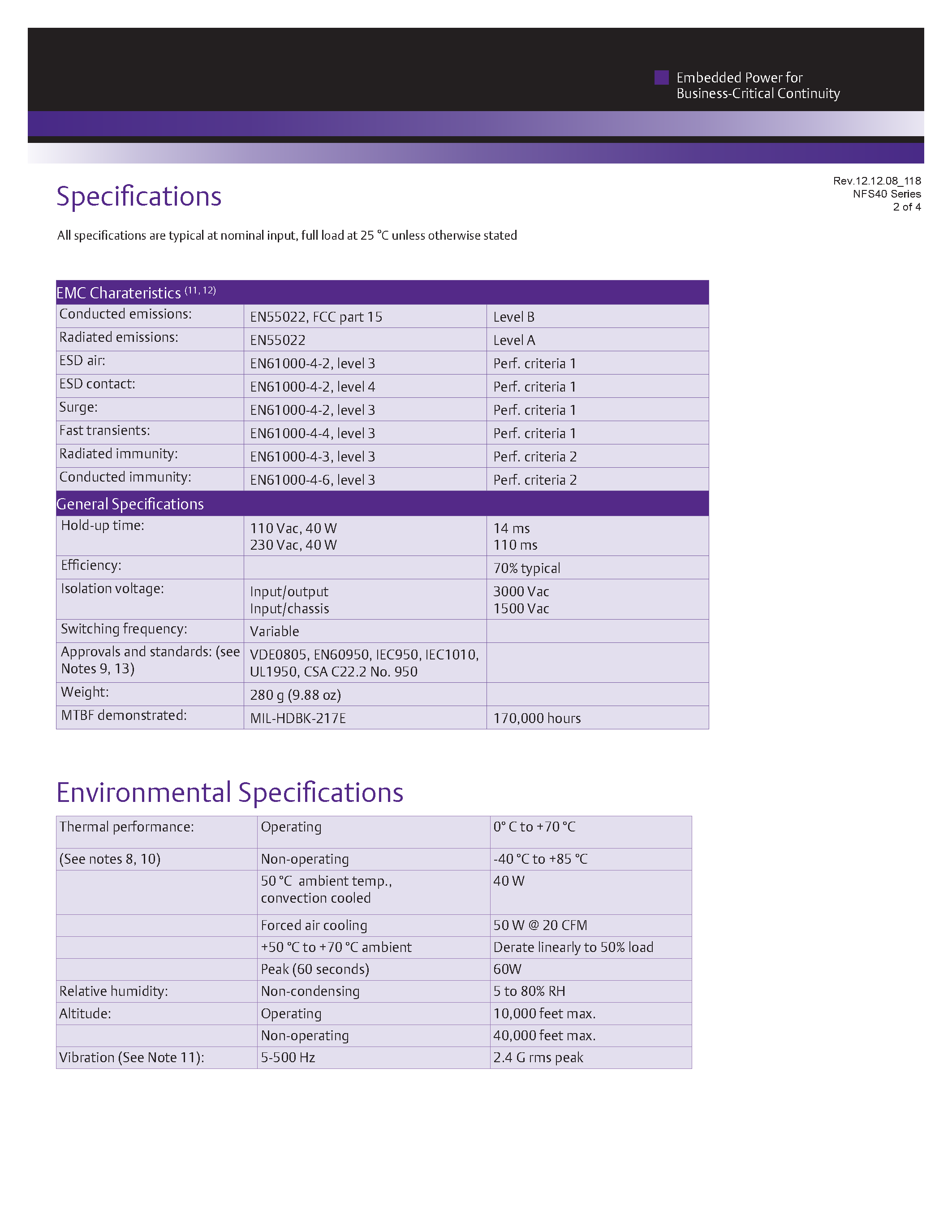 Datasheet NFS40CJ - AC-DC / 10W - 85 W page 2