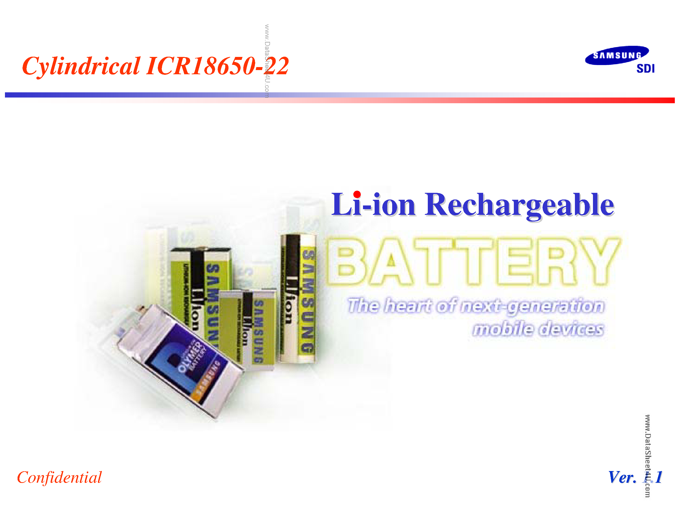 Datasheet ICR18650-22 - Lithium-Ion-Battery page 1