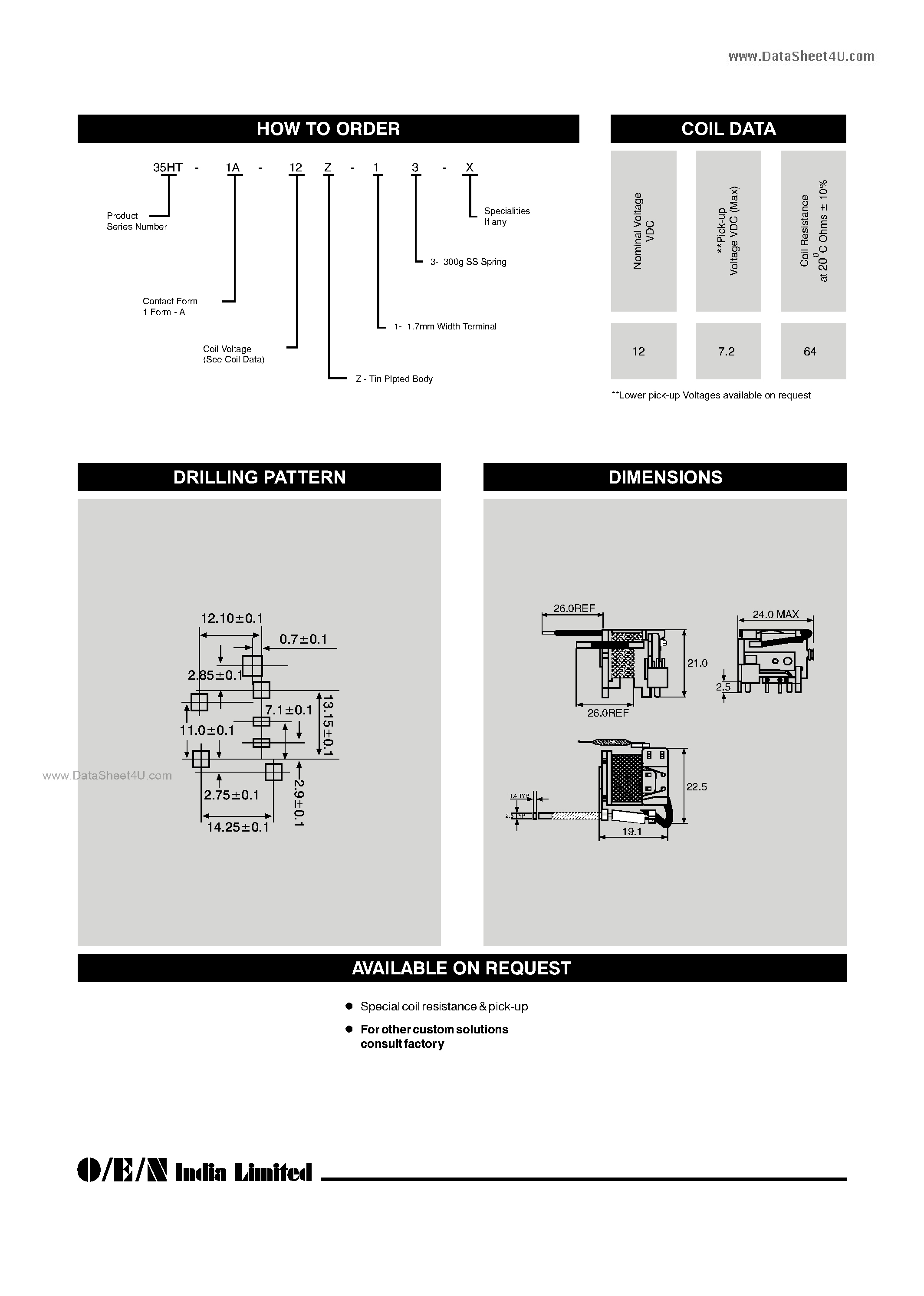 Datasheet 35HT-1A-12Z-xx-x - Heavy Duty PCB Automotive Relay page 2