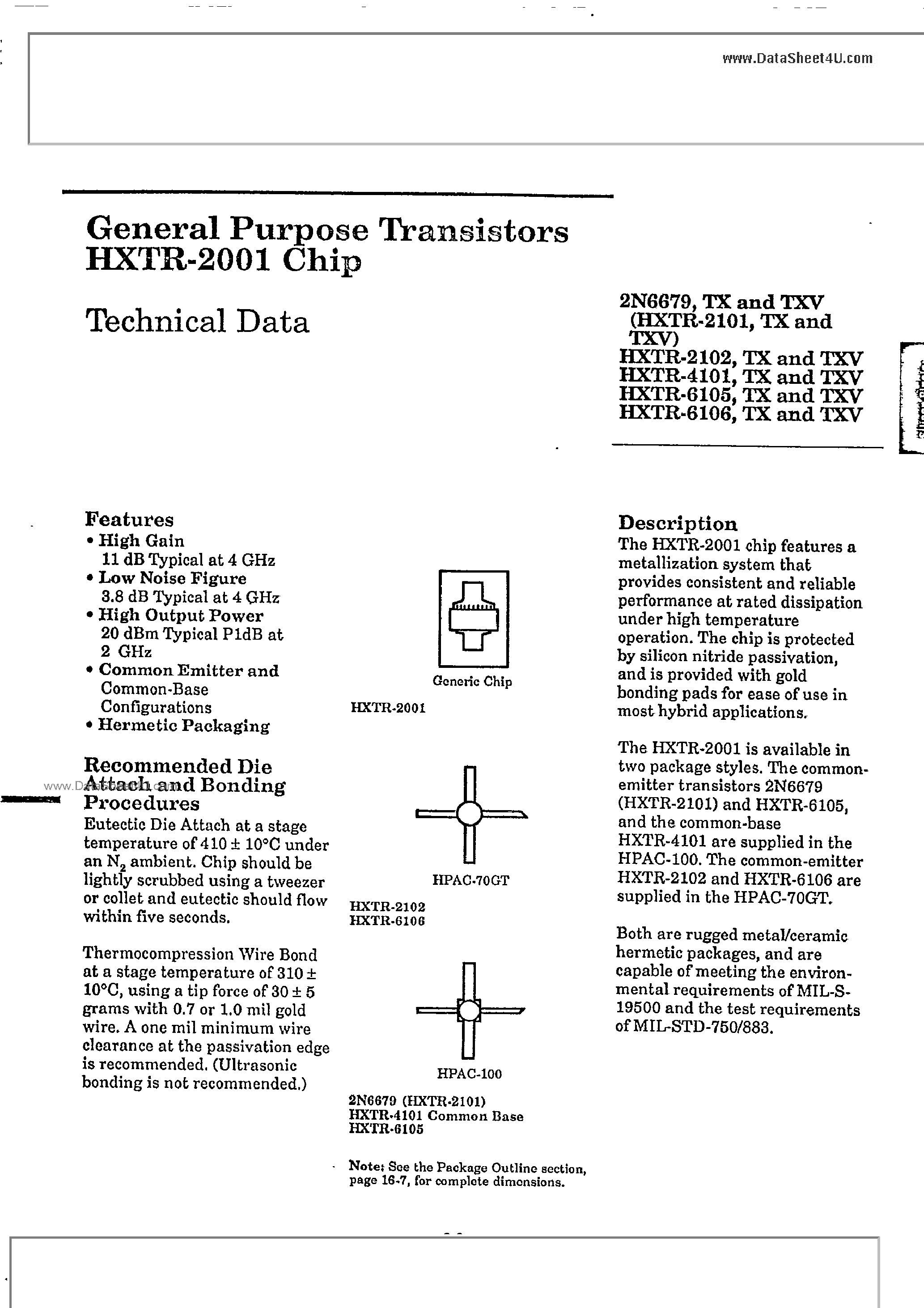 Даташит 2N6679 - General Purpose Transistors страница 1