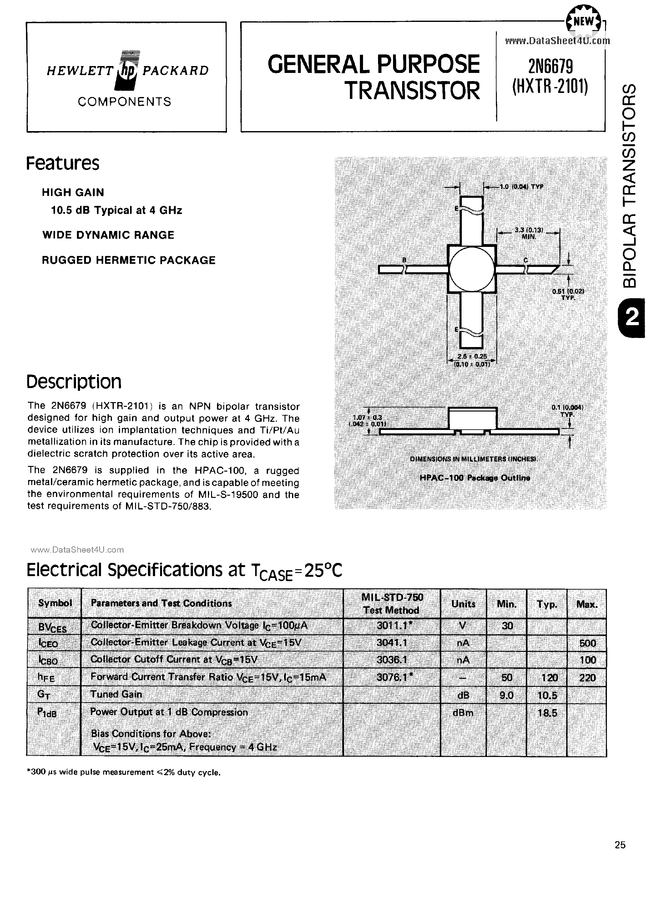 Даташит 2N6679 - General Purpose Transistors страница 1