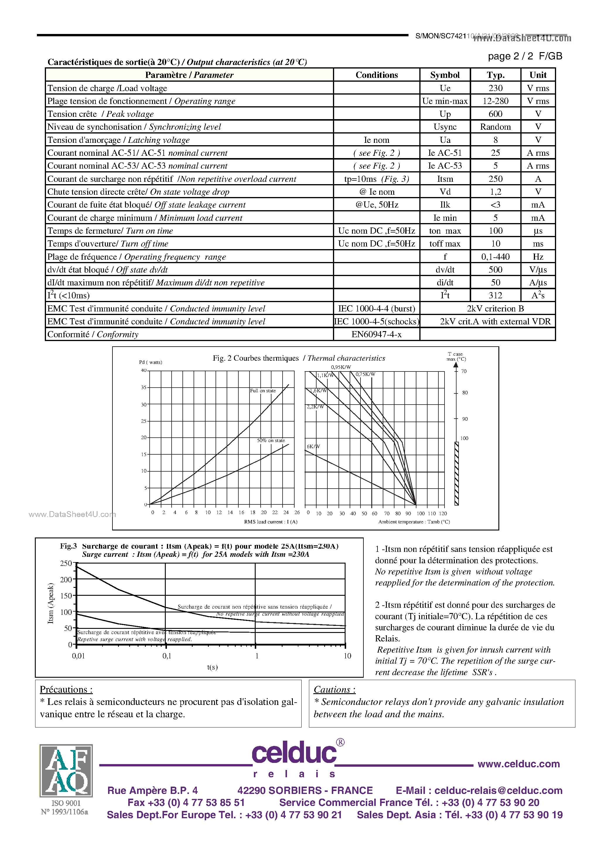 Datasheet SC742110 - Power Solid State Relay page 2