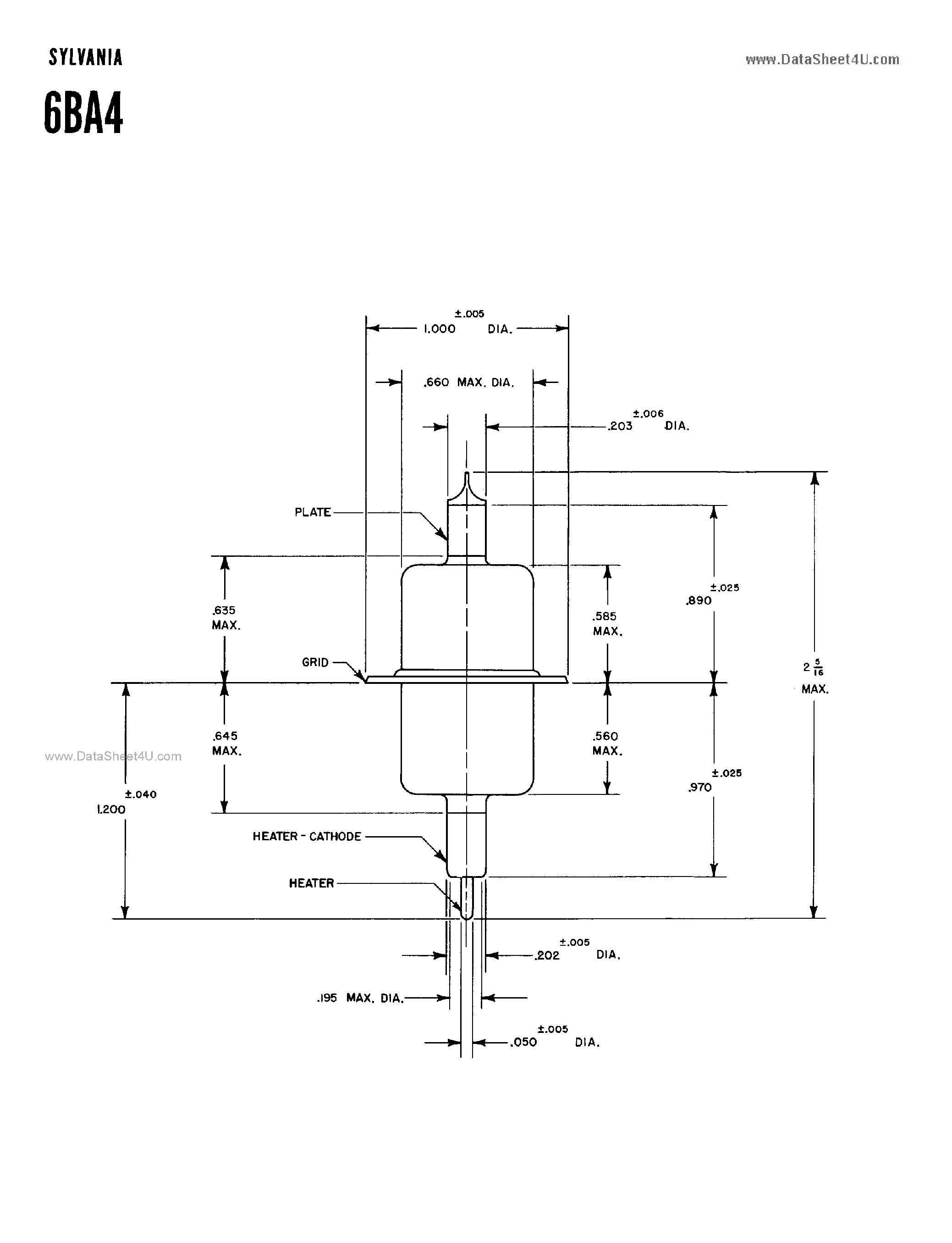 Даташит на микросхему 6BA4 страница 2 Даташит 6BA4 - U.H.F. AMPLIFIER страница 2