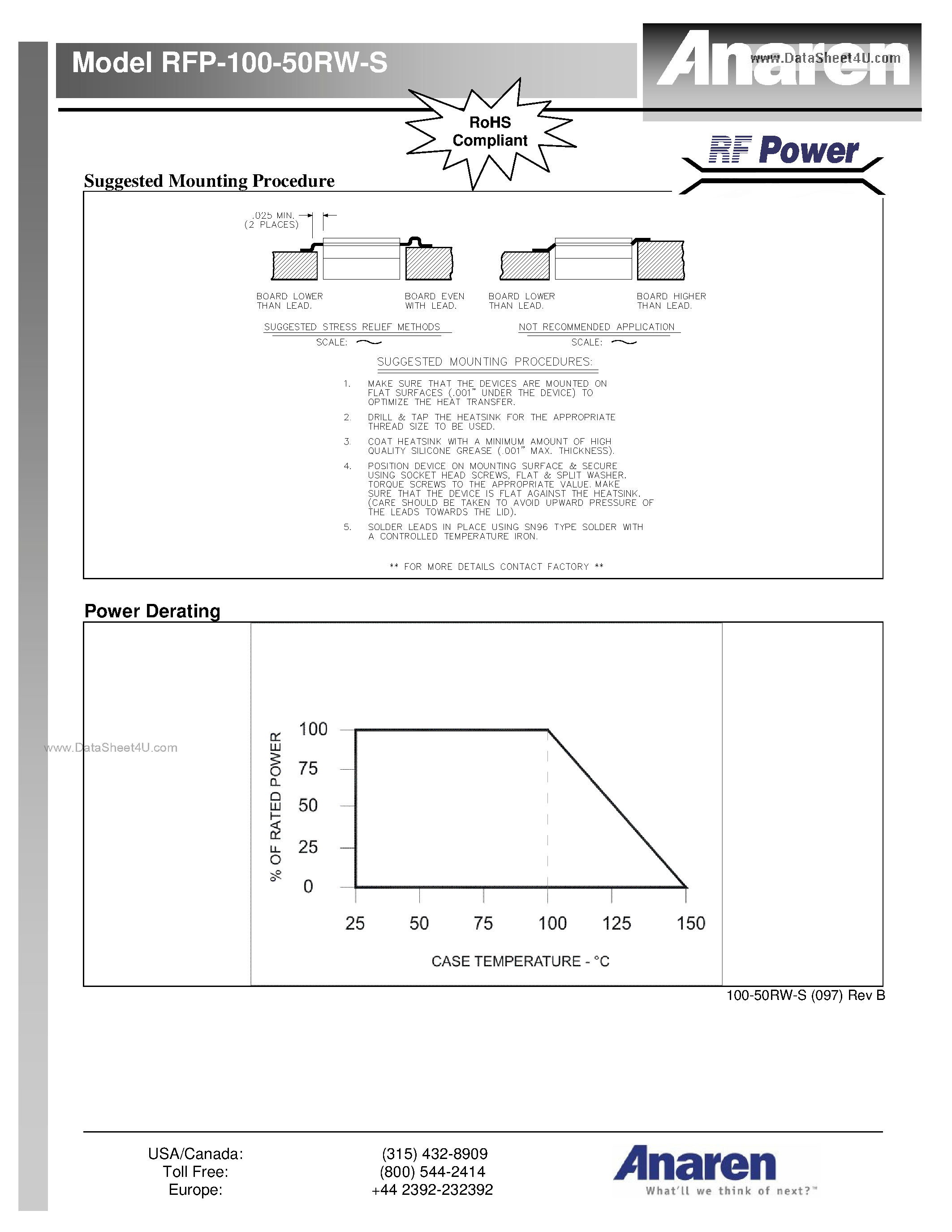 Datasheet RFP-100-50RW-S - Flanged Resistors page 2
